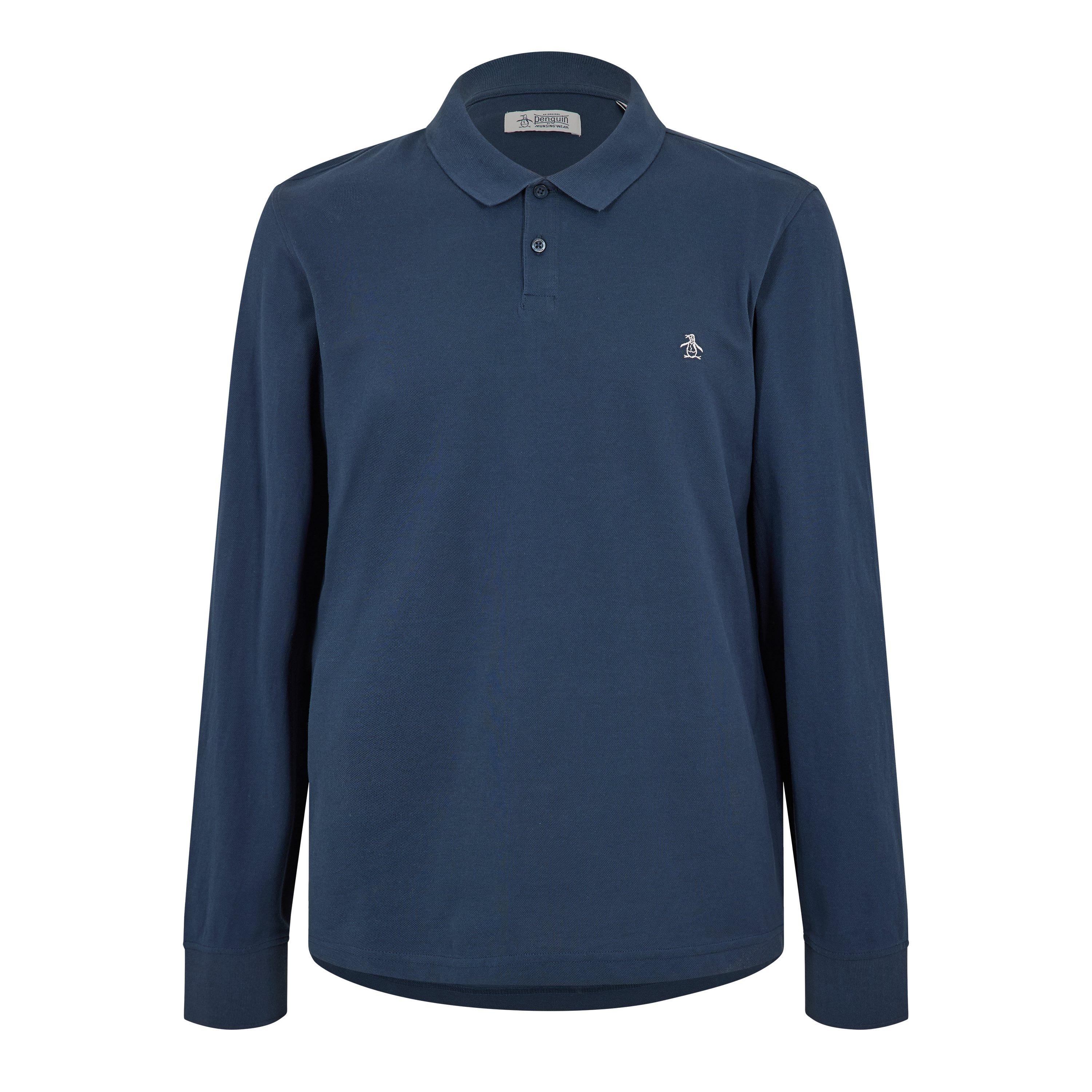 Original Penguin Men's Cotton Long Sleeve Polo Shirt - Yale - Medium