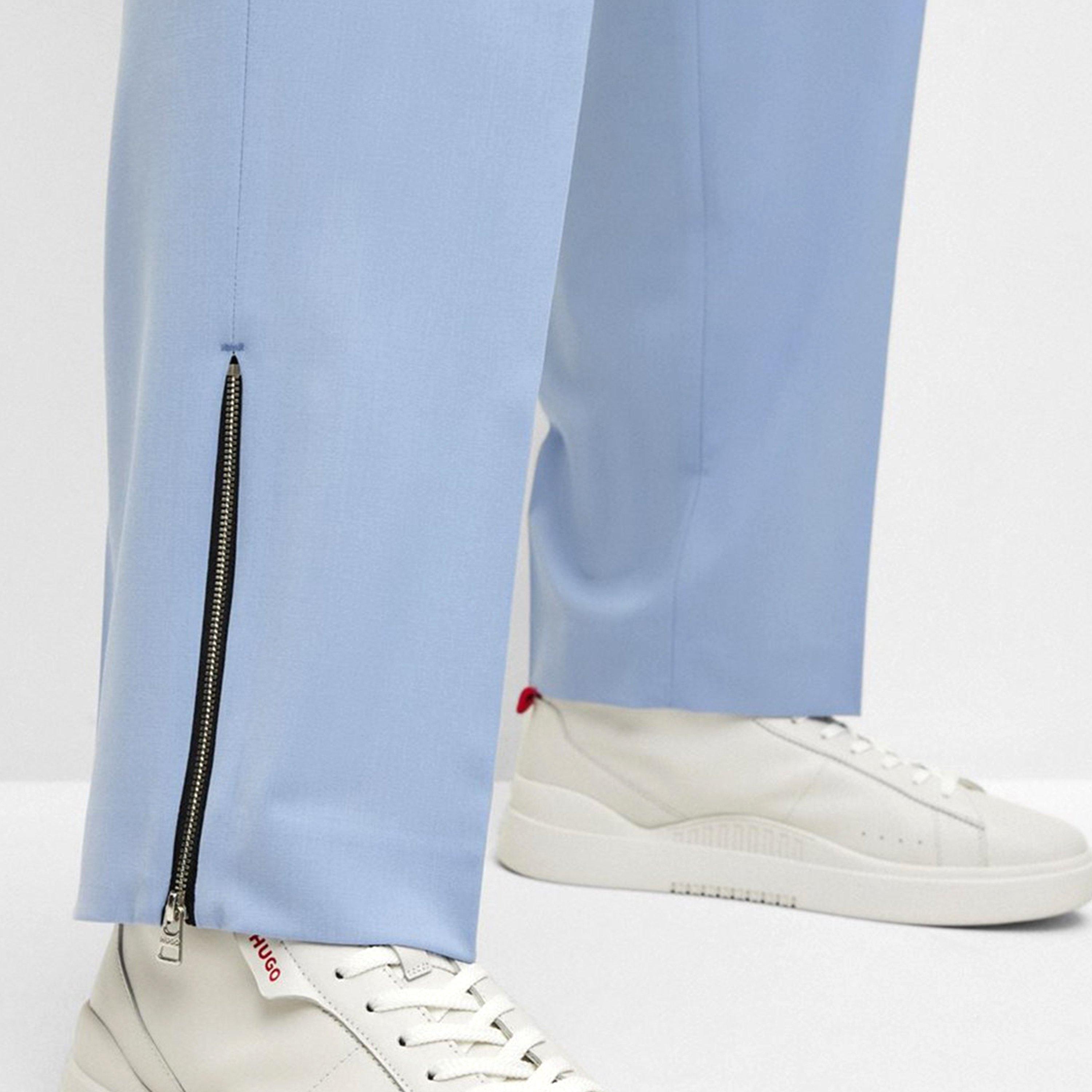 Pastel Blue - Hugo - Men's Suit Trousers - 4