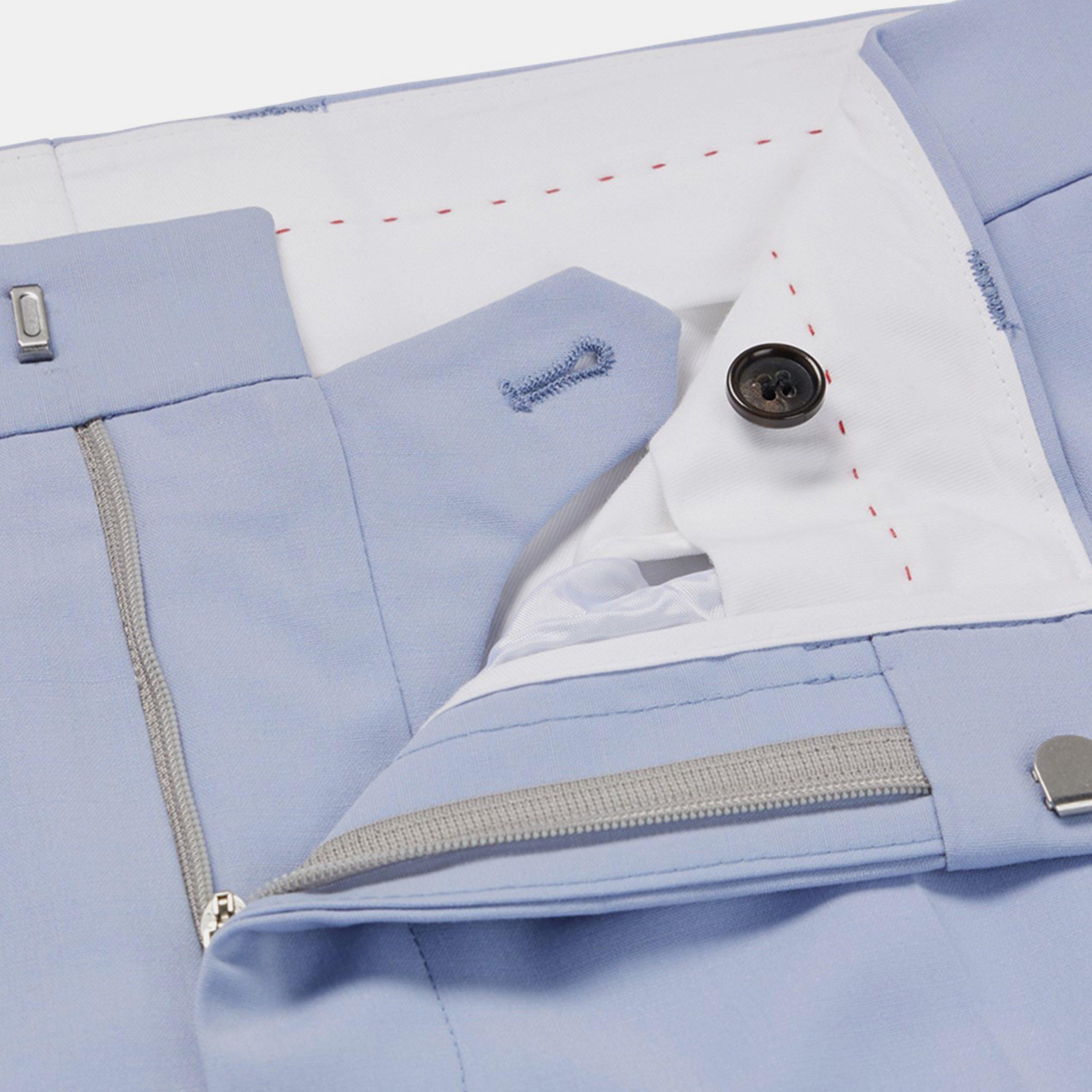 Pastel Blue - Hugo - Men's Suit Trousers - 5