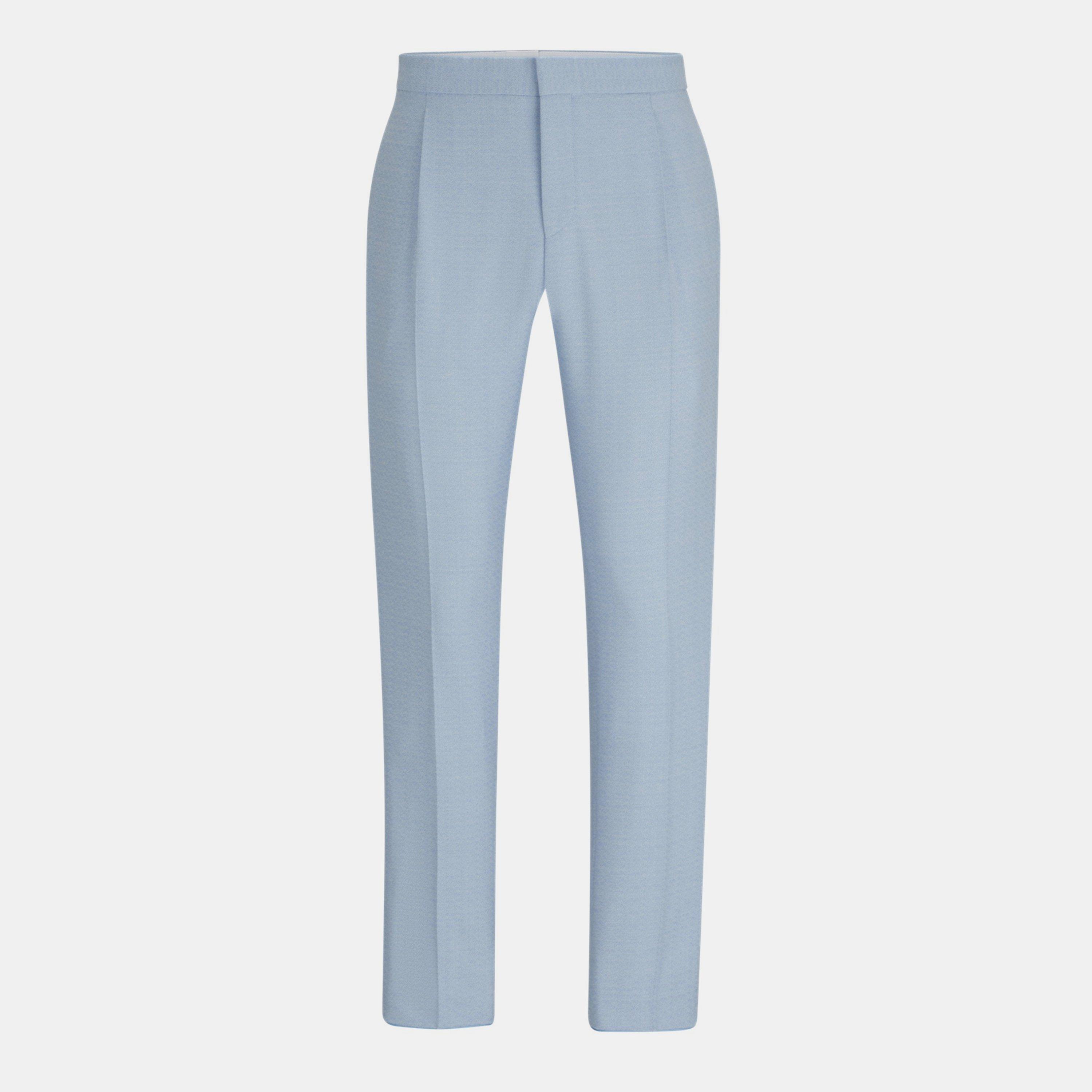 Pastel Blue - Hugo - Men's Suit Trousers - 2