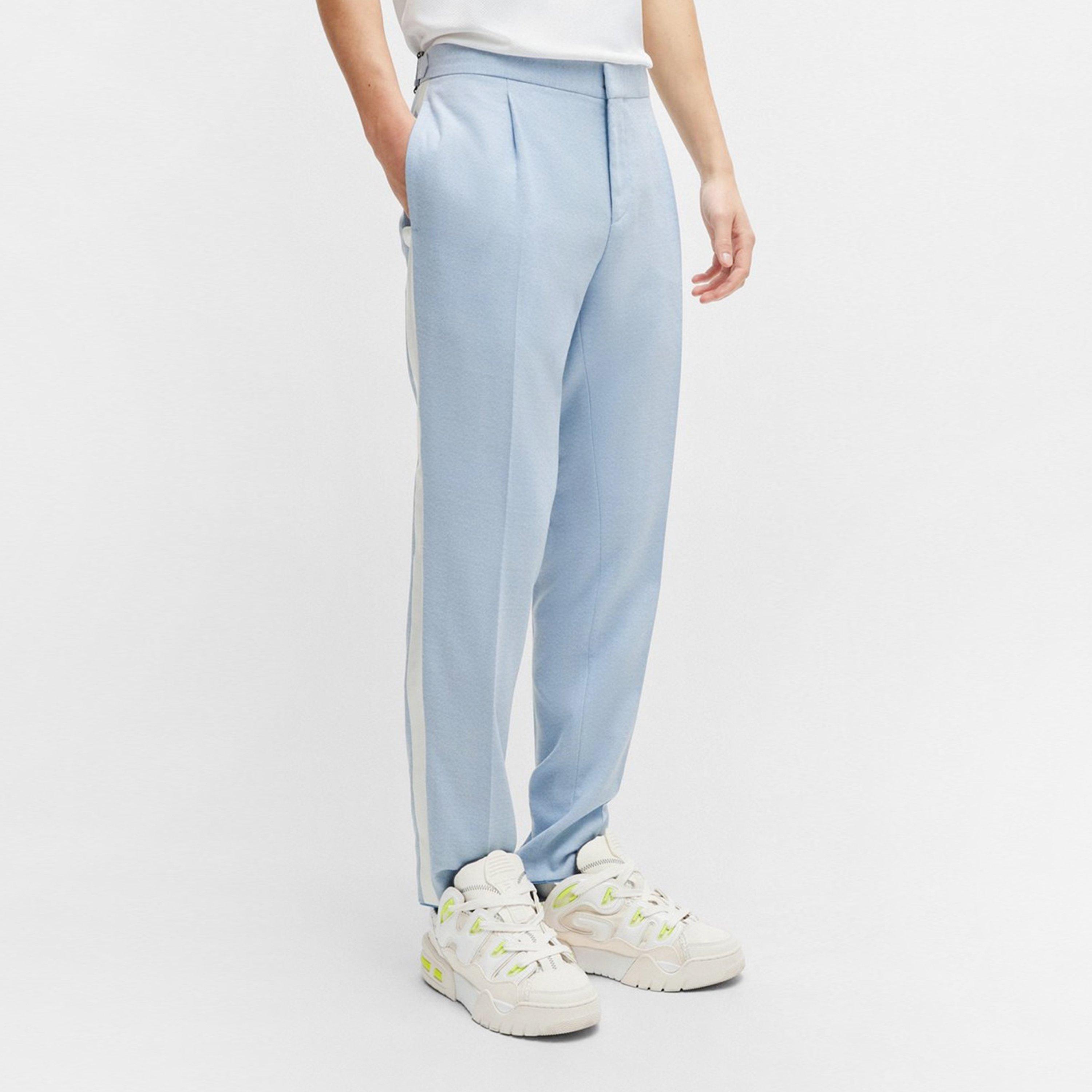 Pastel Blue - Hugo - Men's Suit Trousers - 3