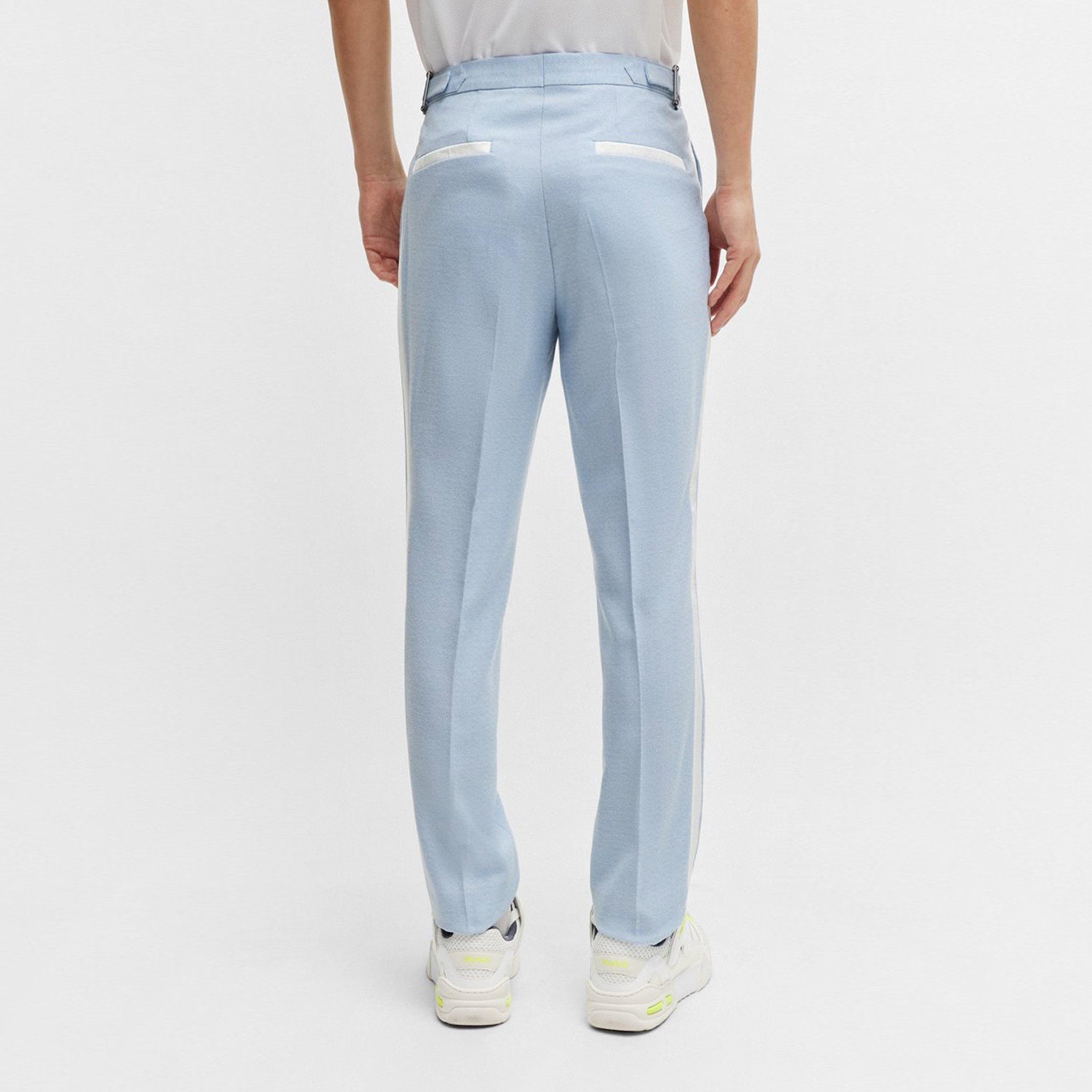 Pastel Blue - Hugo - Men's Suit Trousers - 4