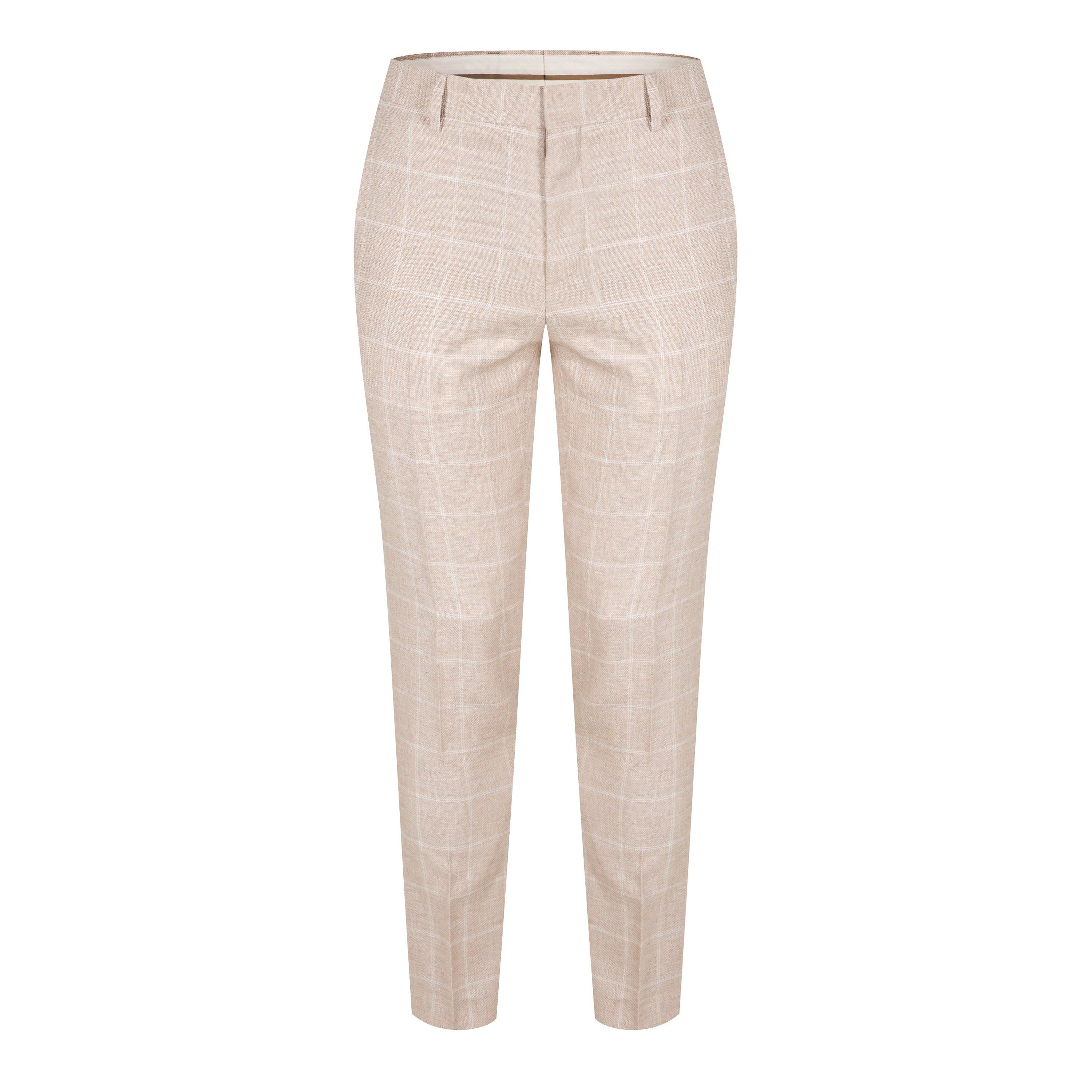 Beige Check - Boss - Men's H-Genius Tailored Suit Trousers - 1