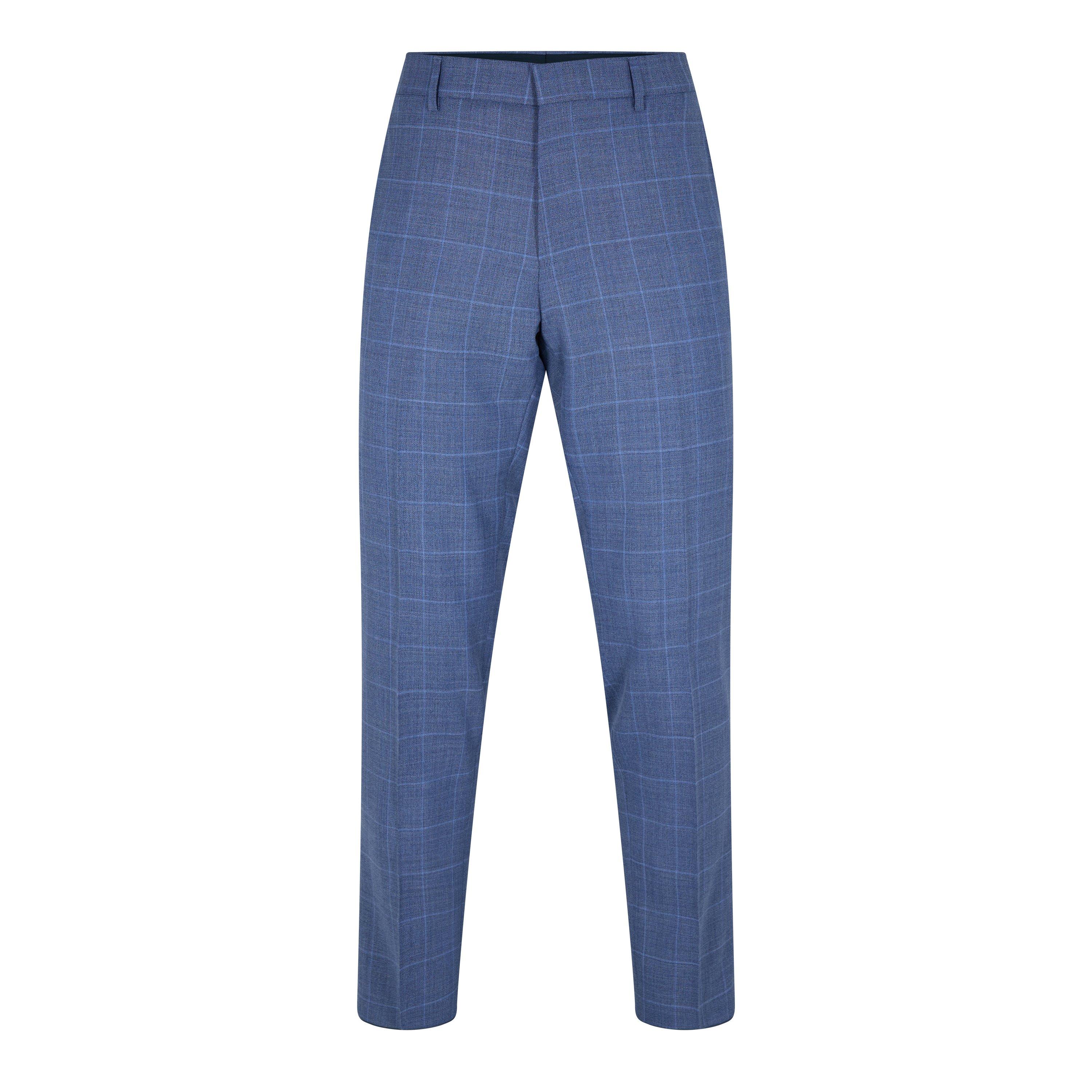Blue Check - Boss - Men's H-Genius Suit Trousers - 1