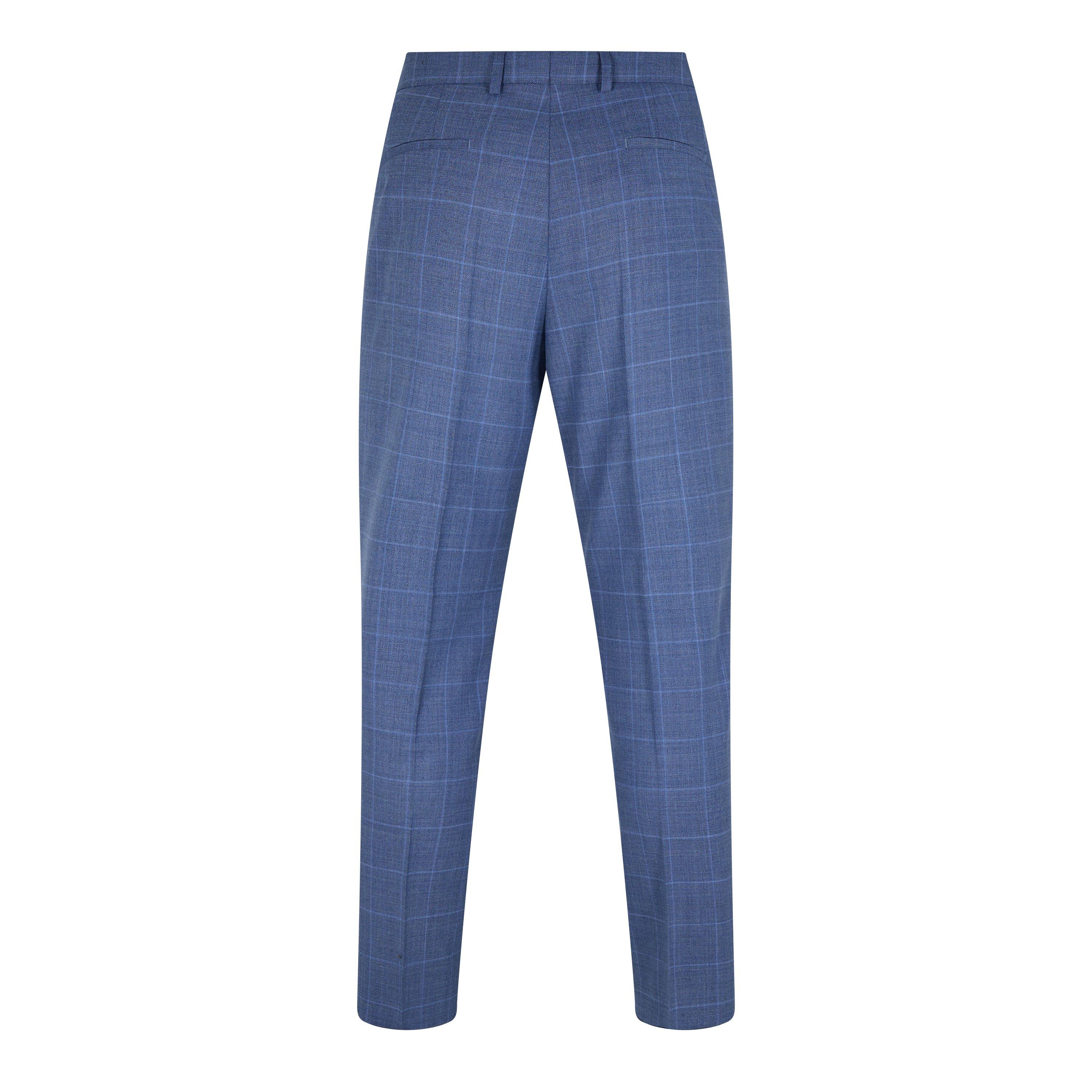 Blue Check - Boss - Men's HBB H Genius Suit Trousers - 2