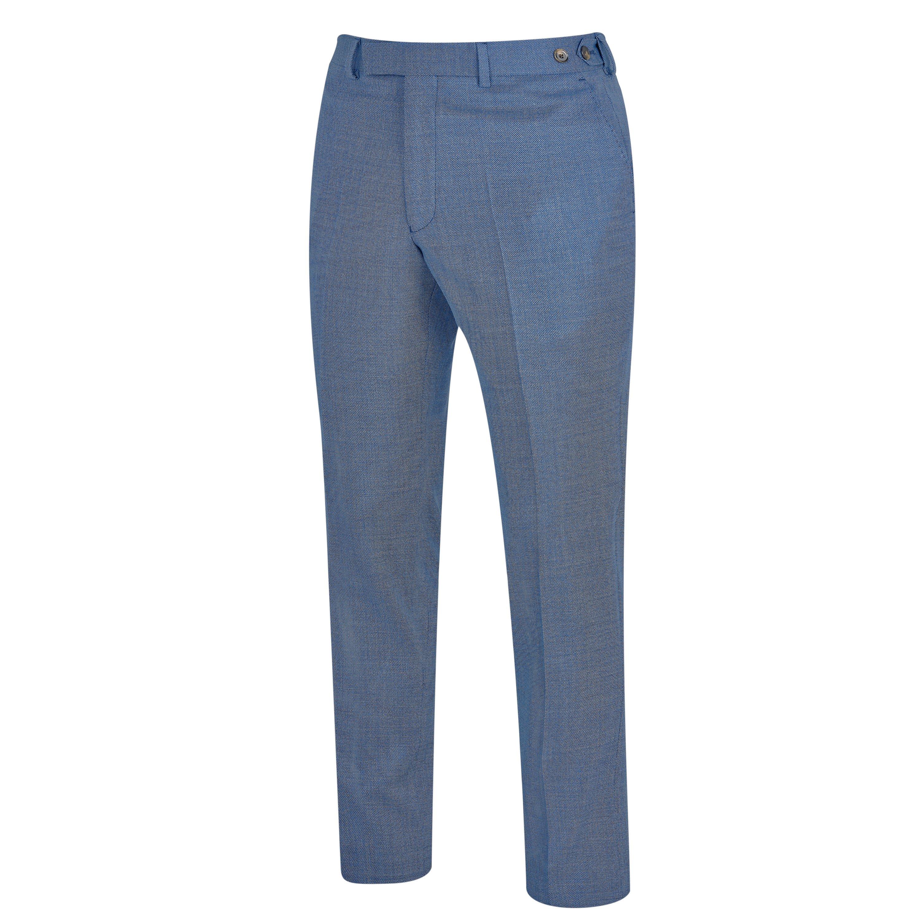 Blue - Richard James - Wilder Tailored Fit Blue Birdseye Suit Trousers - 11