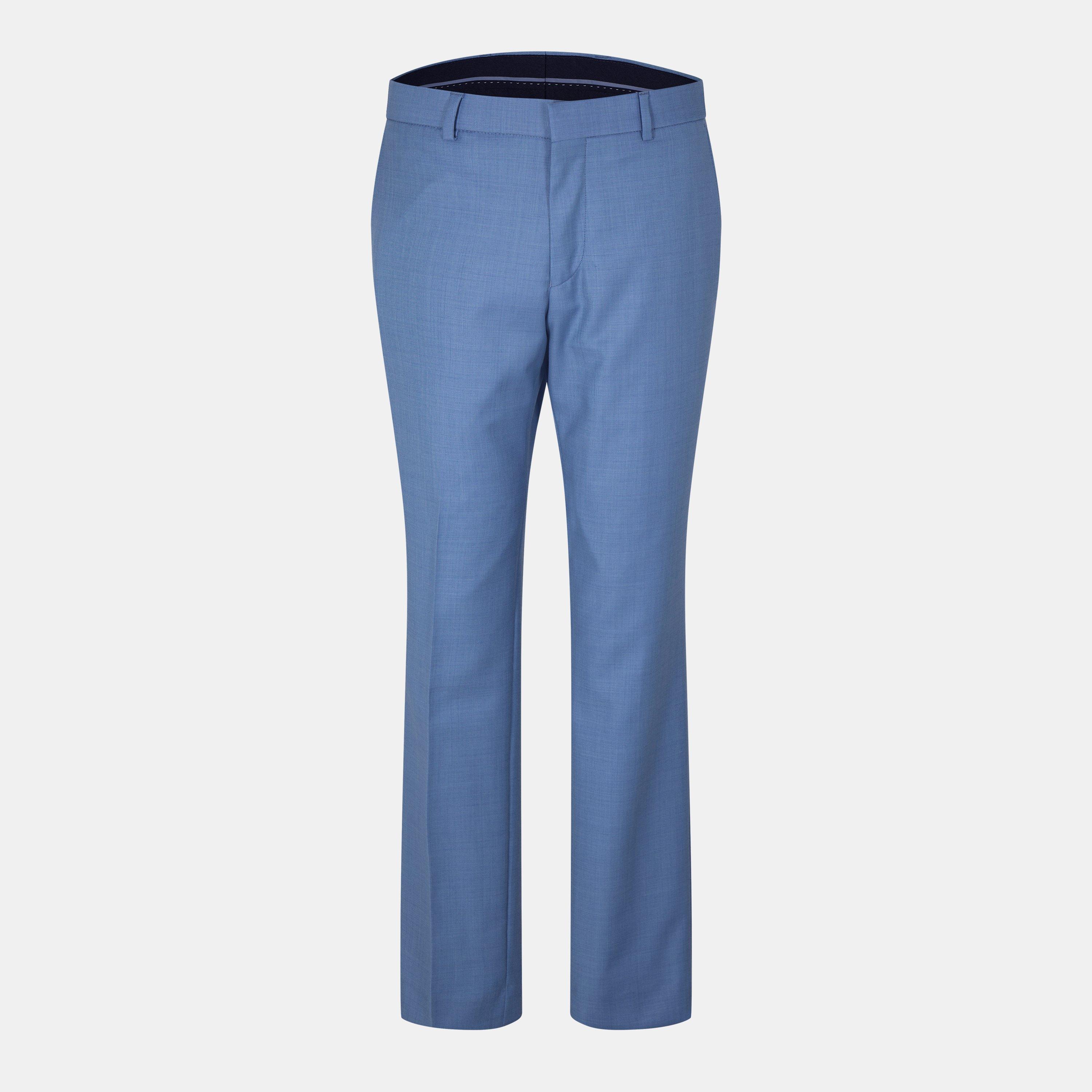 Blue Sharkskin - Ted Baker - Blake Airforce Blue Slim Trouser - 1