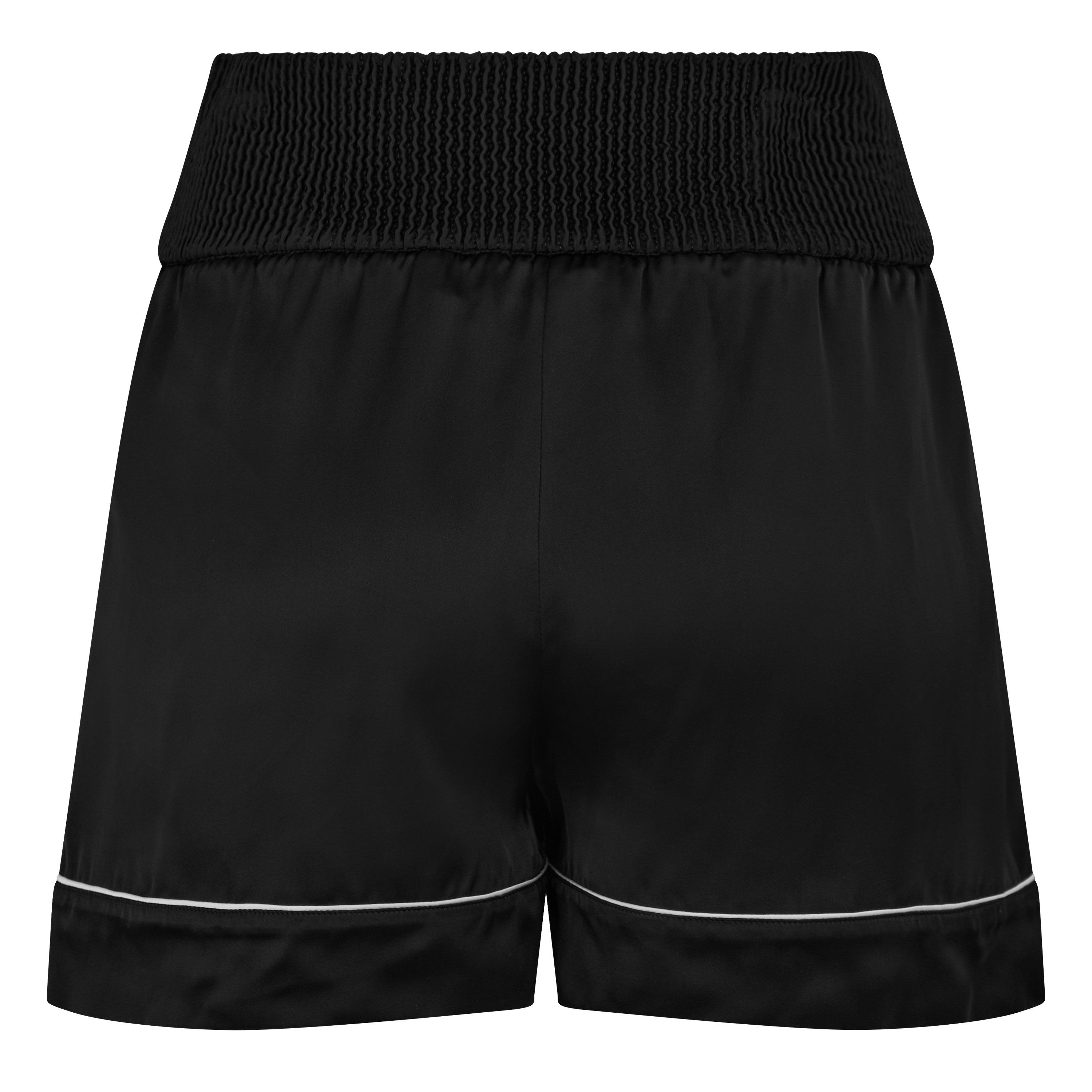 Black - Off White - Women's Satin Pyjama Shirt - 2