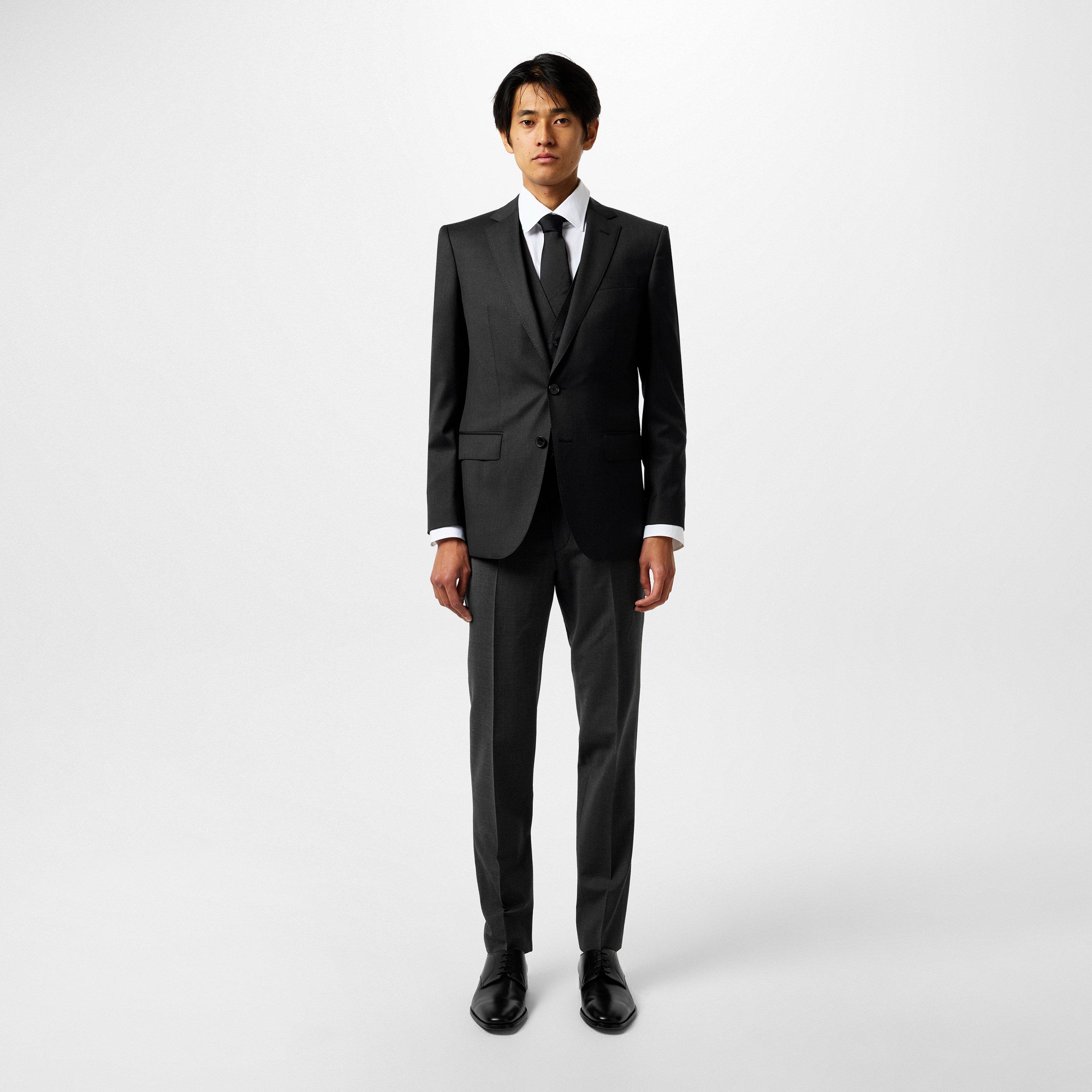 Dark Grey 028 - Hugo - Men's Hesten Suit Trousers - 6