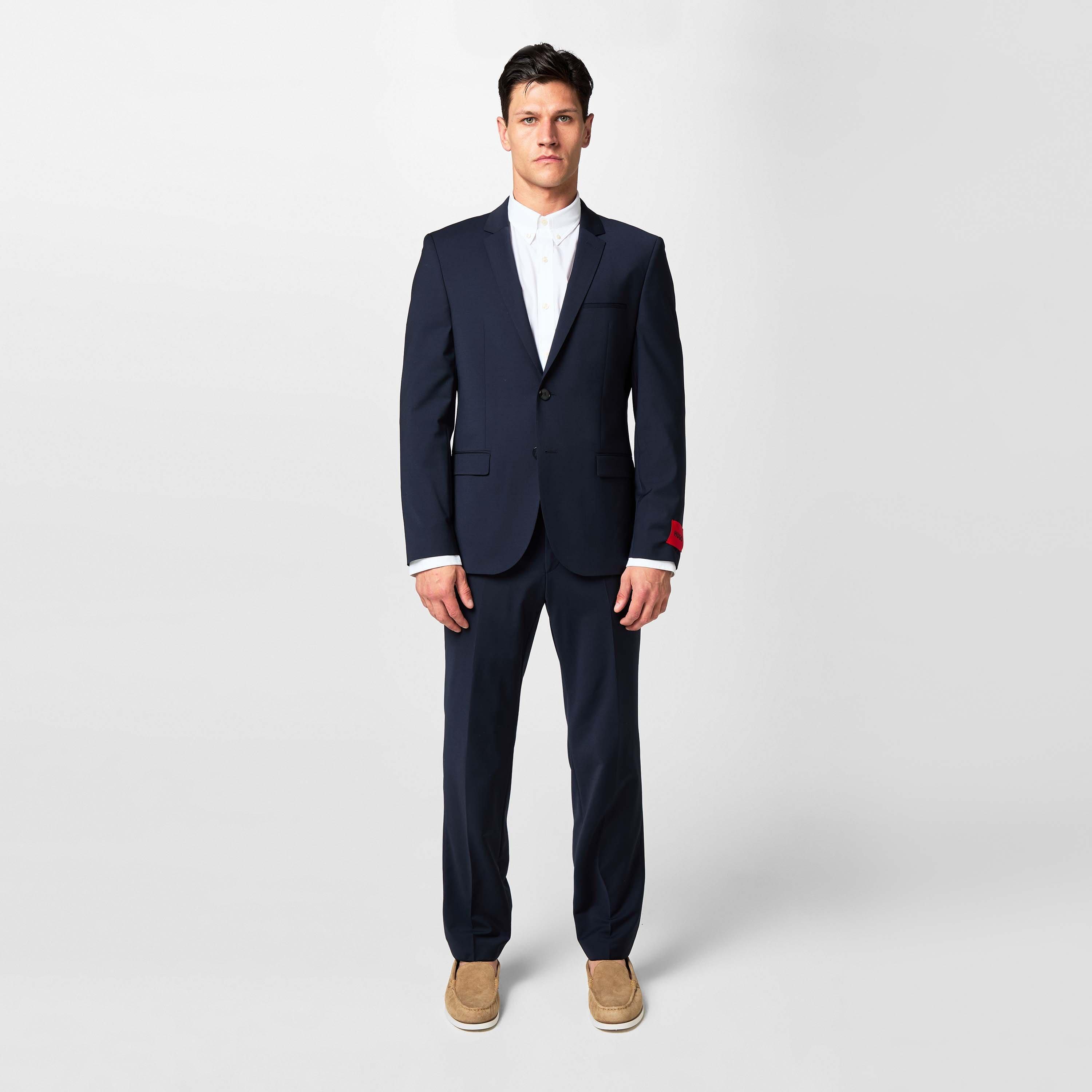 Dark Blue 405 - Hugo - Men's Hesten Suit Trousers - 5