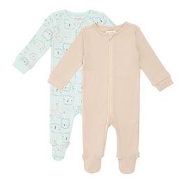 Hello World 2 Pack Rib Sleepsuits Babies