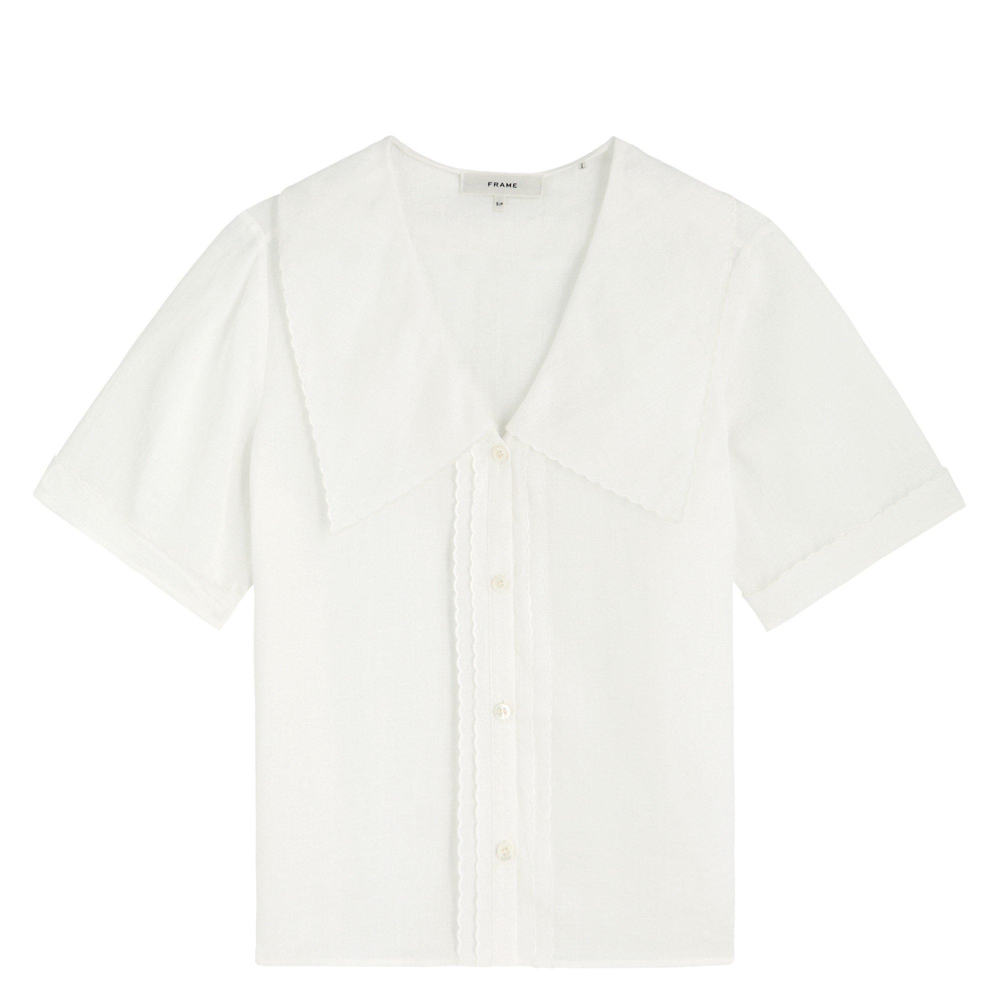 WHITE - Frame Denim - TO THE SCALLOP SAILOR BLOUSE