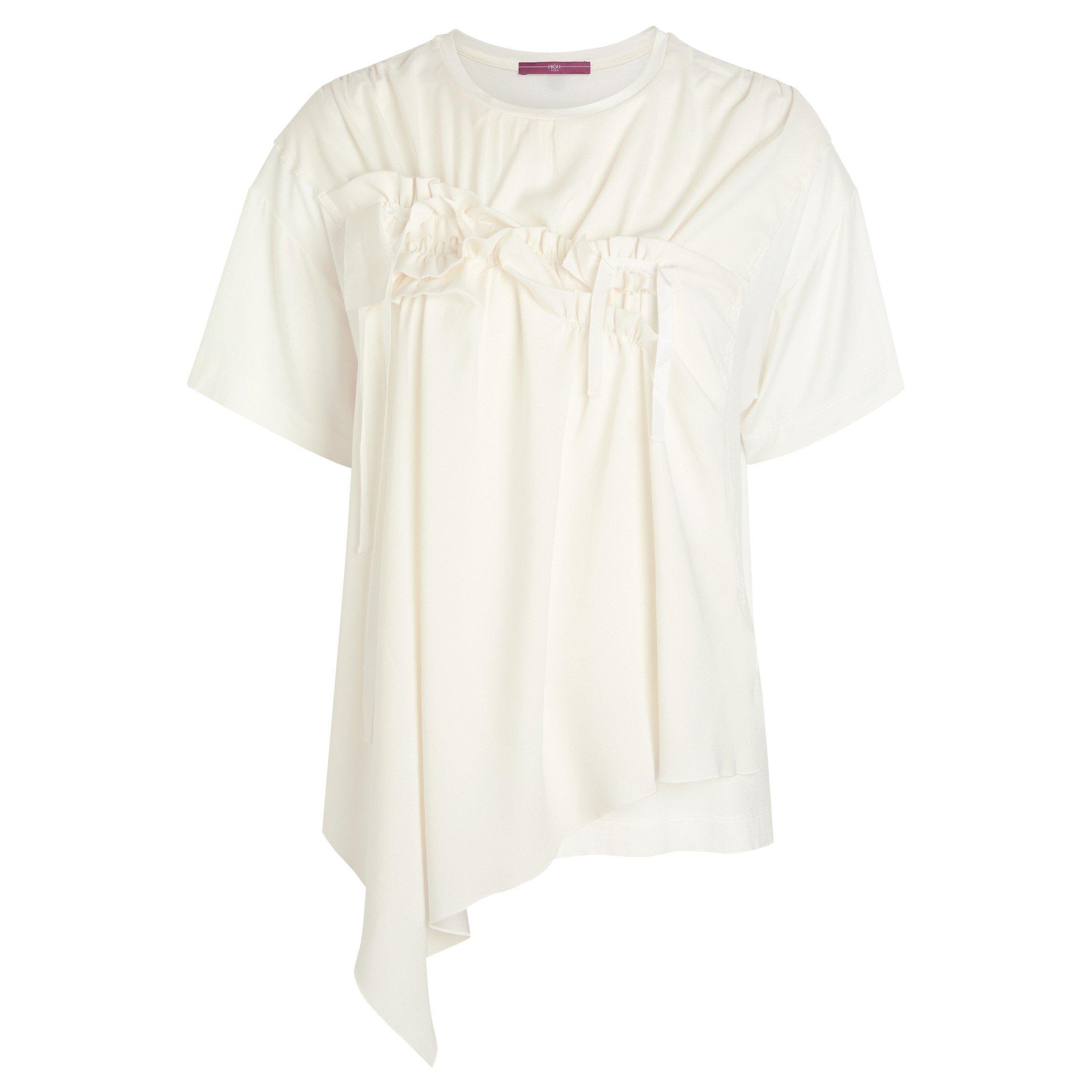 CREAM - High - B MENTOR FRILL SS BLOUSE