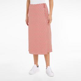 Tommy Hilfiger SEAL AOP WRAP MIDI SKIRT