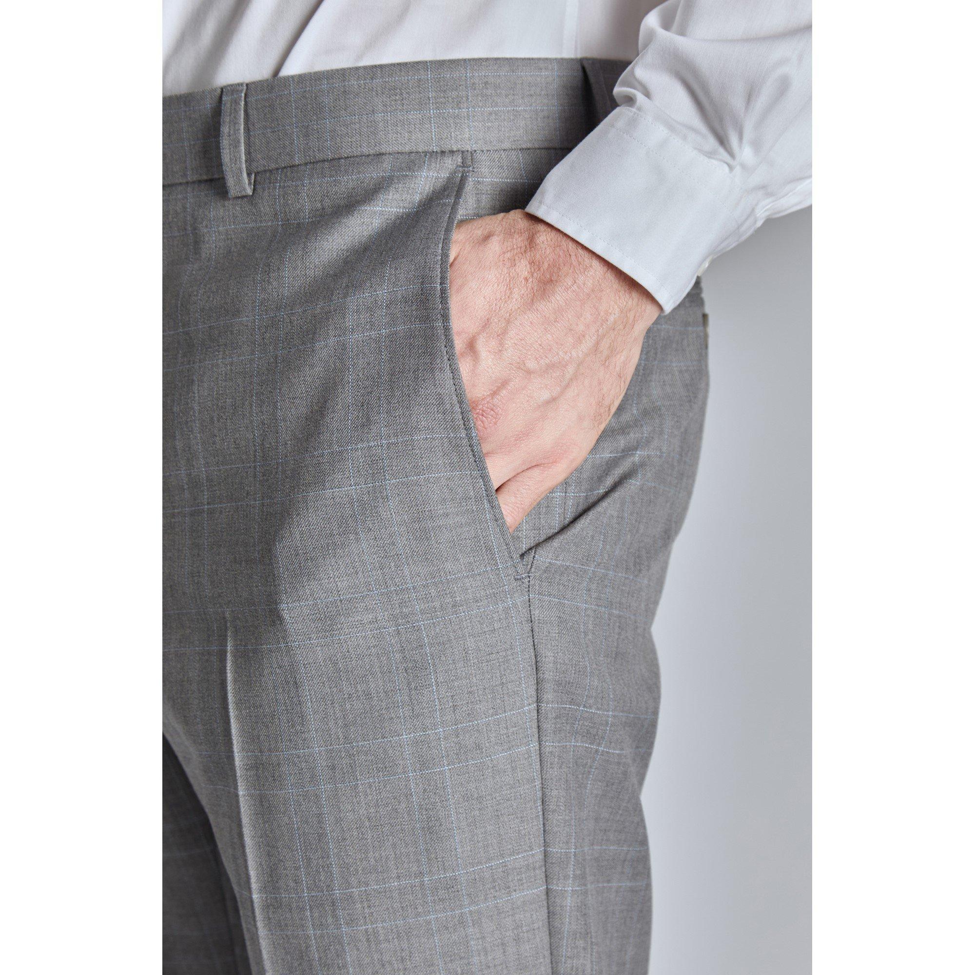 Xadrez cinza - Ted Baker - Men's Indus Slim Fit Check Suit Trousers - 2