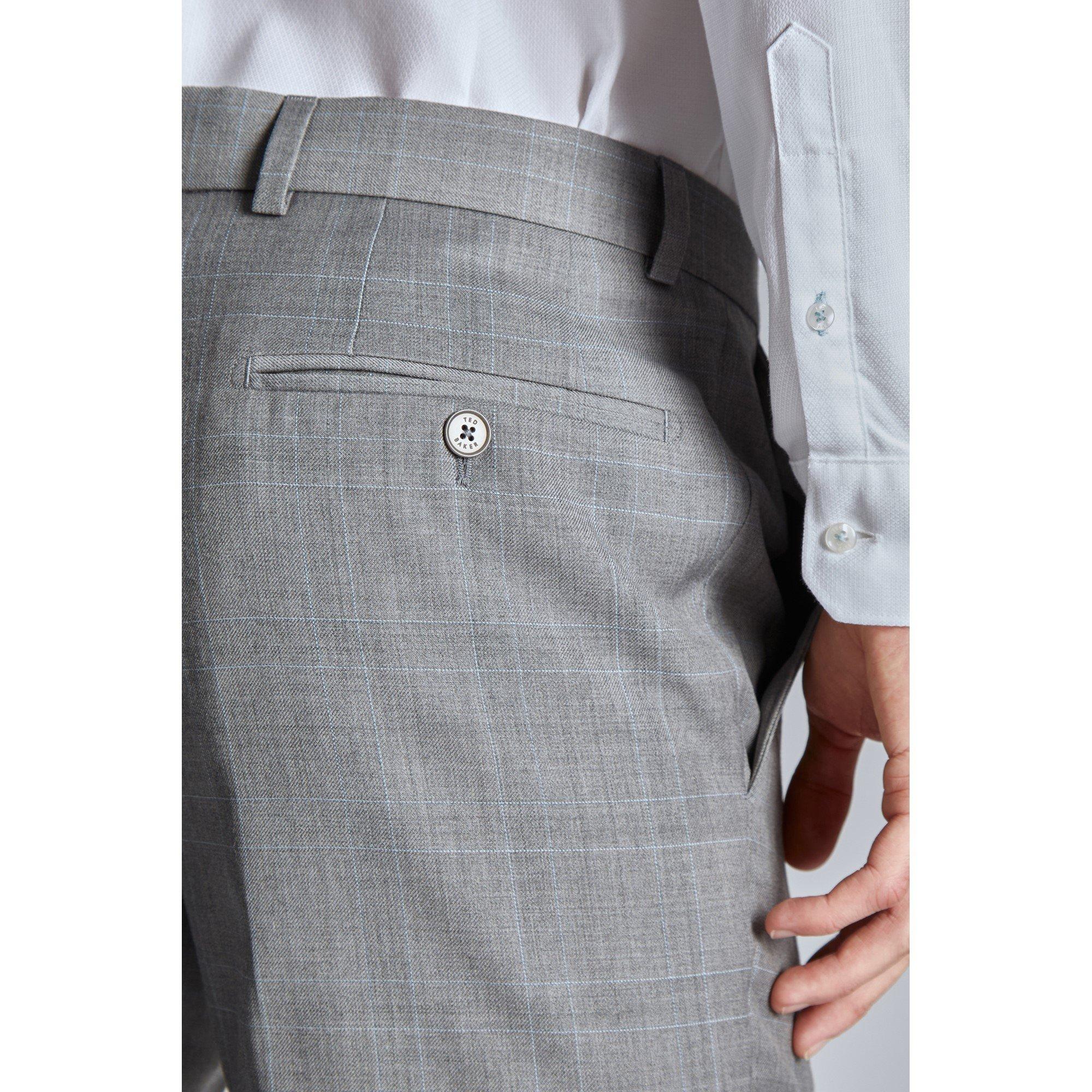 Xadrez cinza - Ted Baker - Men's Indus Slim Fit Check Suit Trousers - 3