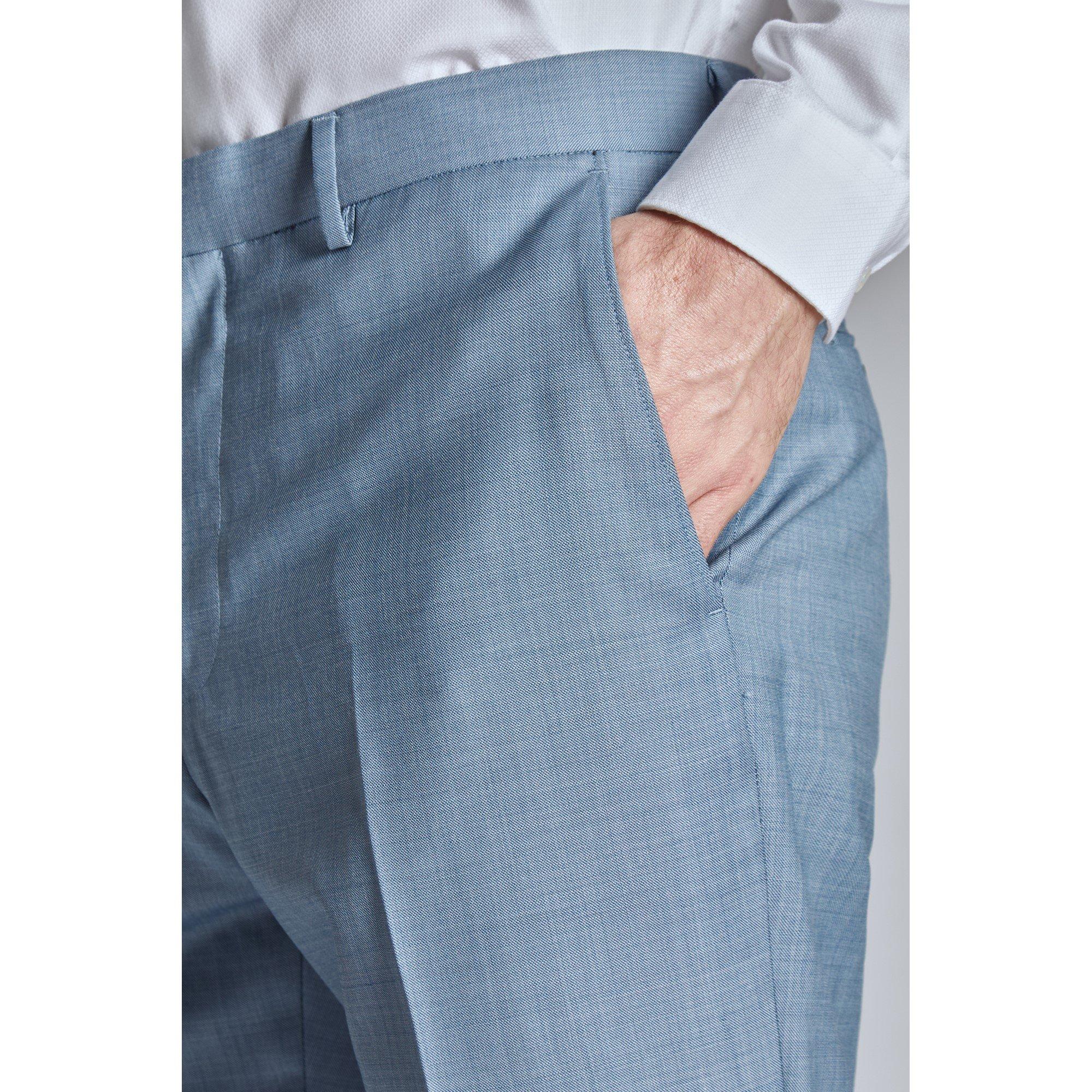 Weiches Blau - Ted Baker - Men's Orion Slim Fit Suit Trousers - 4