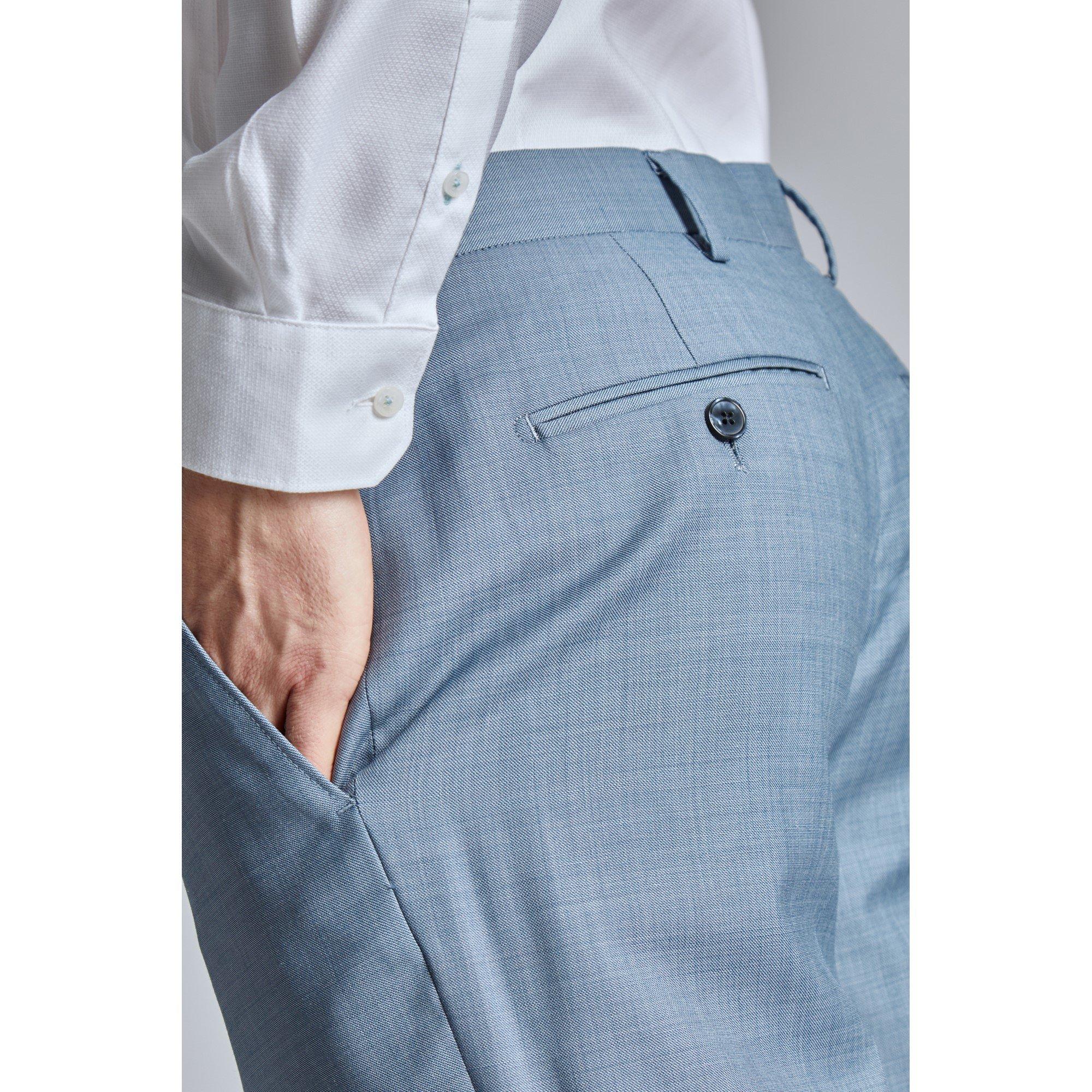 Weiches Blau - Ted Baker - Men's Orion Slim Fit Suit Trousers - 5