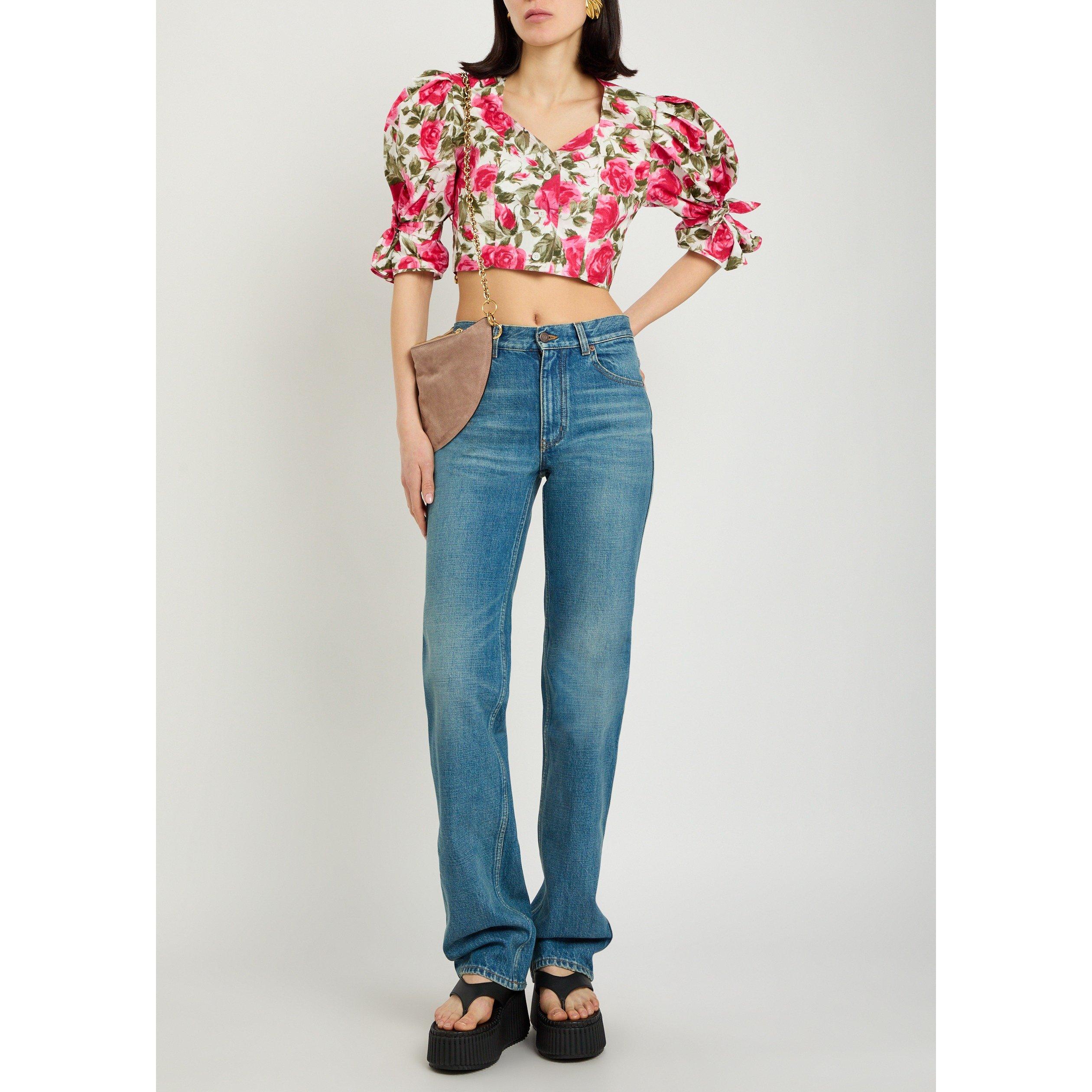 PINK AND OTHER - Chloe - Women's Floral Cotton Slim-Fit Blouse - 5