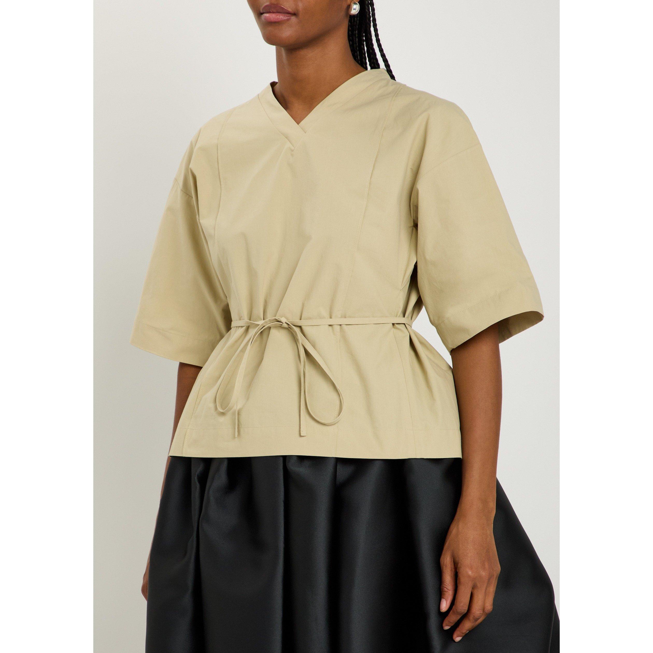 GREEN - Calvin Klein - Women's Lynn Short-Sleeve Cotton Oversized-Fit Blouse - 2