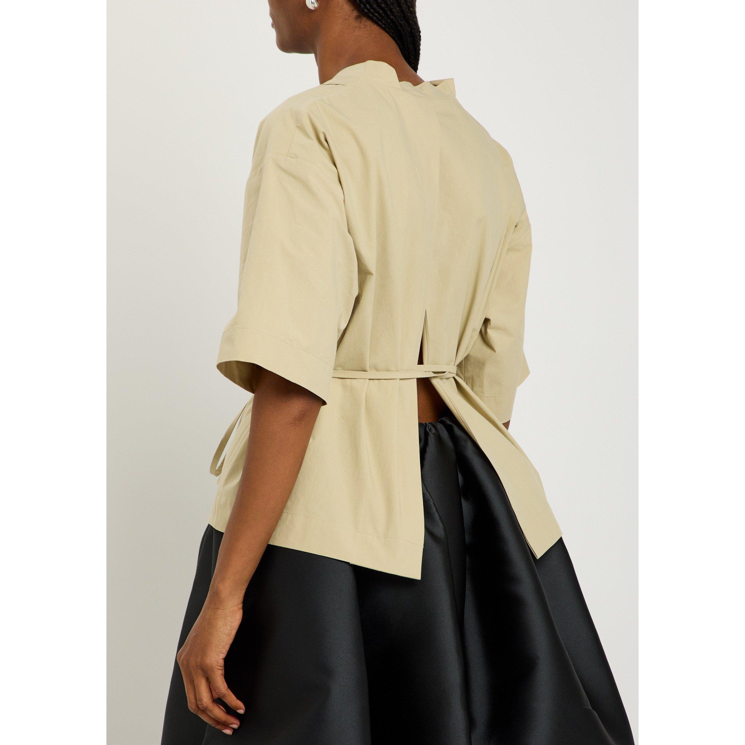 GREEN - Calvin Klein - Women's Lynn Short-Sleeve Cotton Oversized-Fit Blouse - 3