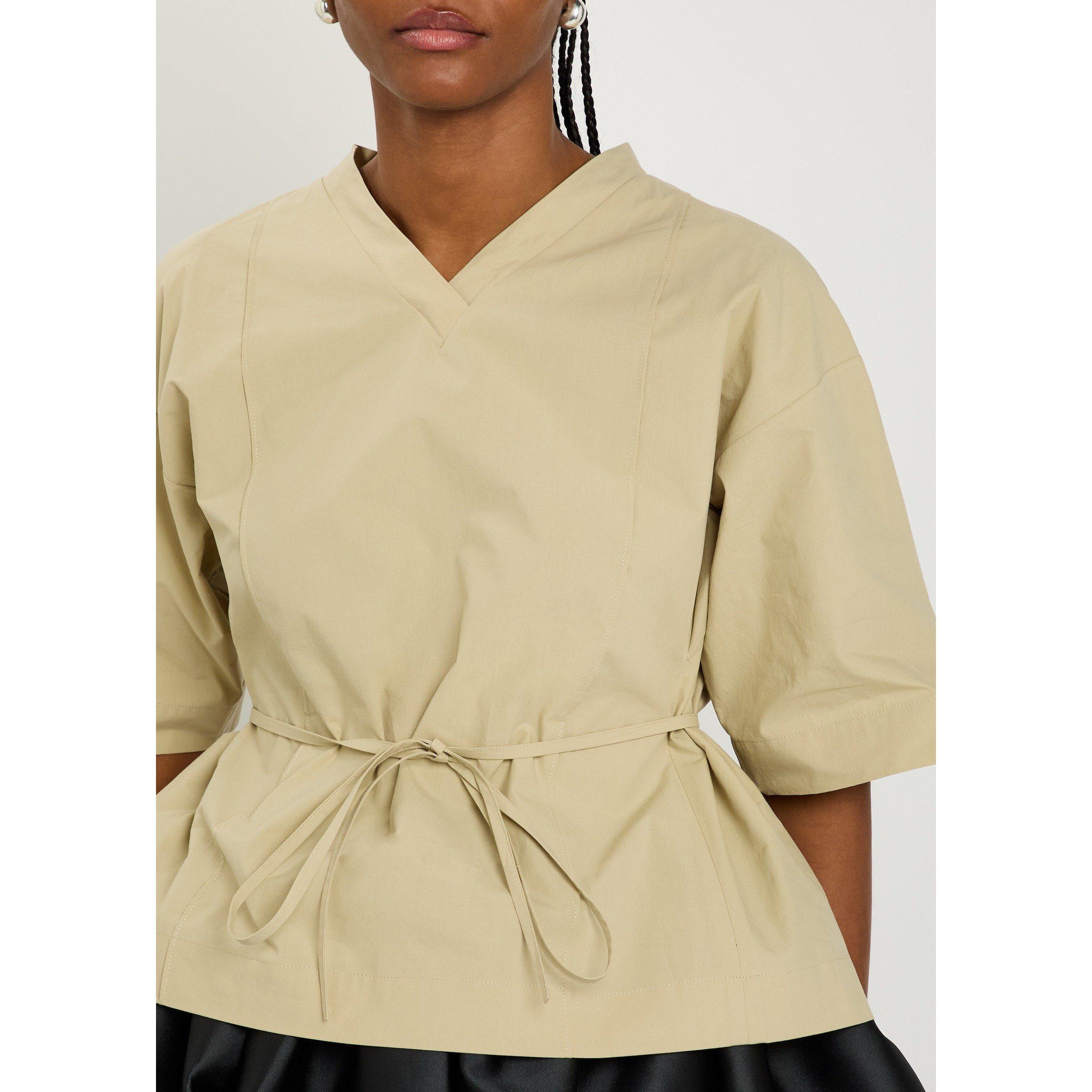 GREEN - Calvin Klein - Women's Lynn Short-Sleeve Cotton Oversized-Fit Blouse - 4