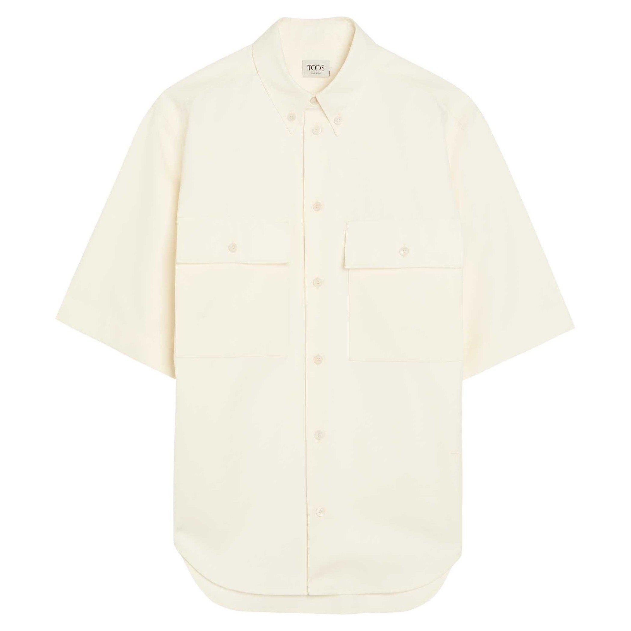 WHITE - Tods - Women's Full Summer Short-Sleeve Cotton Blouse - 1