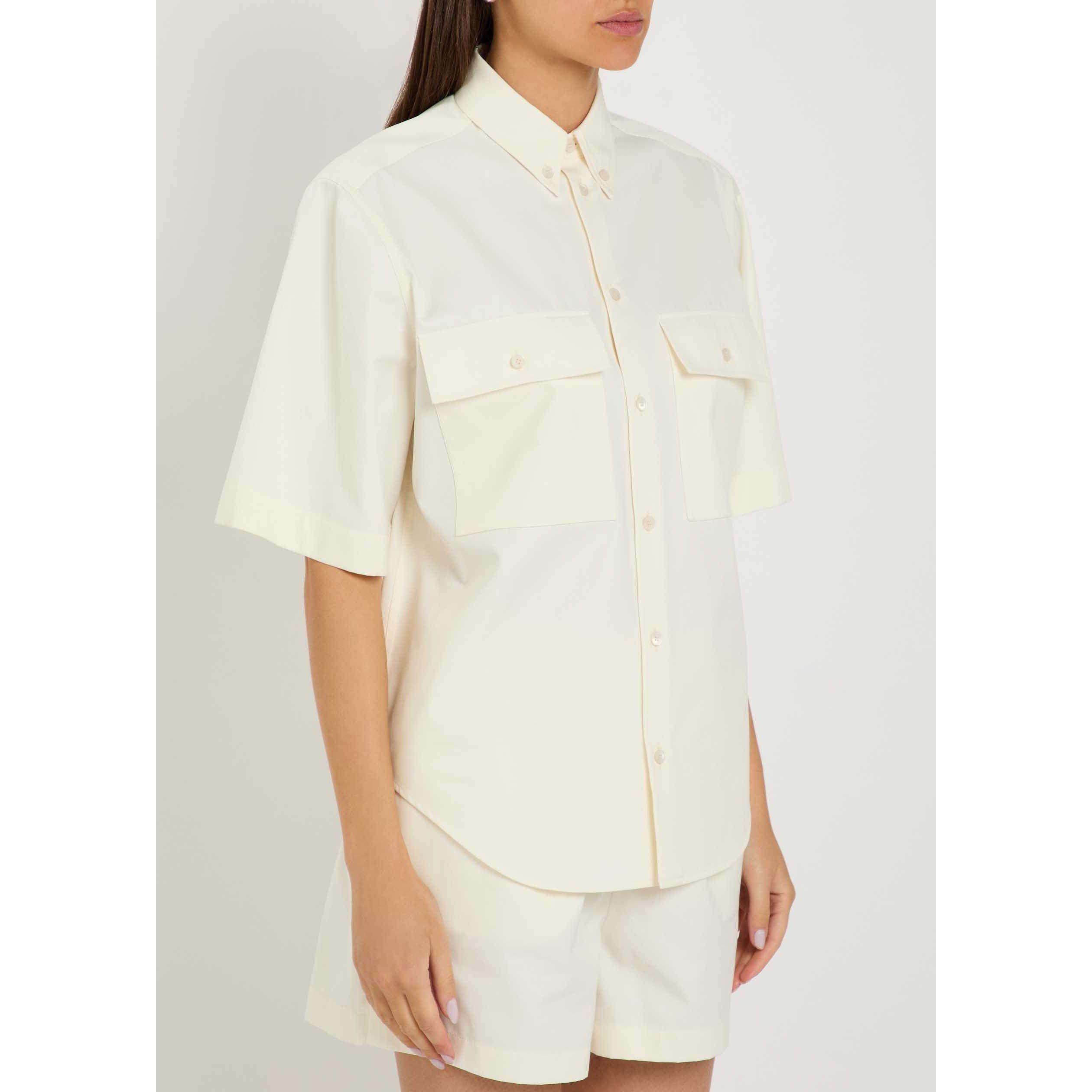 WHITE - Tods - Women's Full Summer Short-Sleeve Cotton Blouse - 2