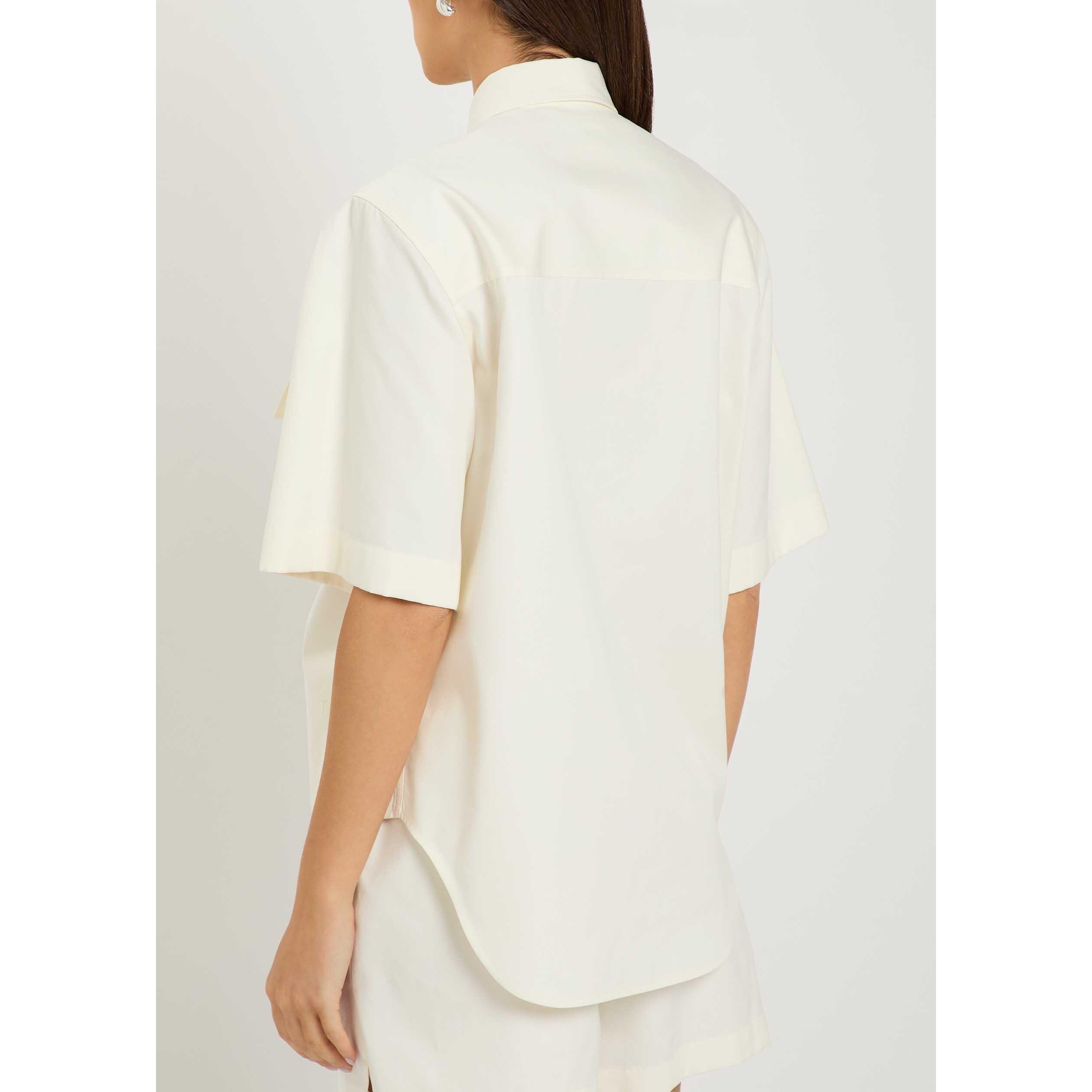 WHITE - Tods - Women's Full Summer Short-Sleeve Cotton Blouse - 3