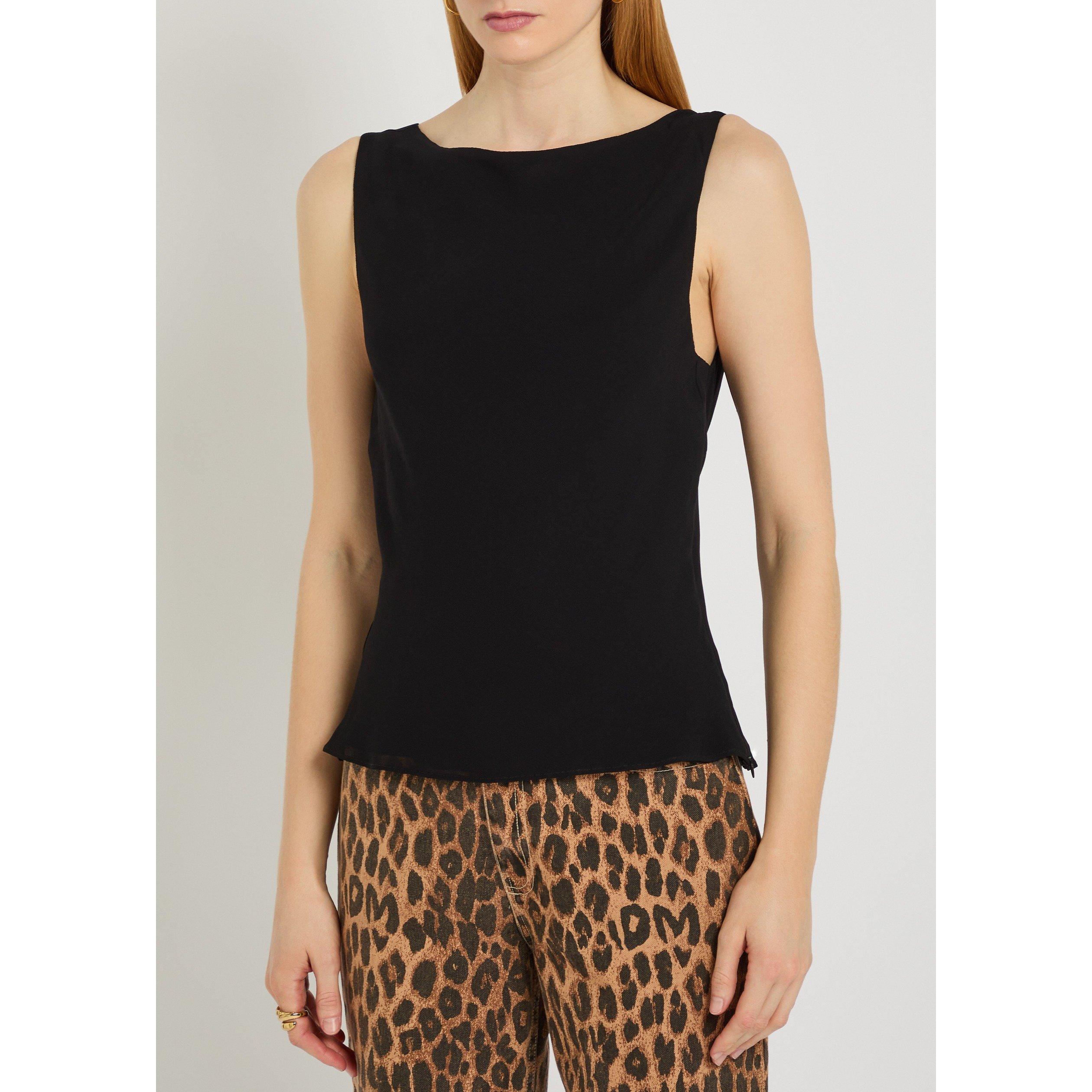 BLACK - Reformation - Women's Dorthea Viscose Slim-Fit Blouse - 2