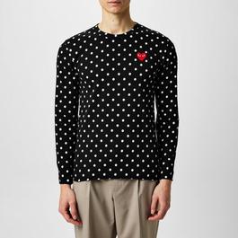 Comme des Garcons PLAY Polka Dot Heart T Shirt