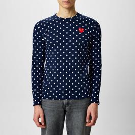 Comme des Garcons PLAY Polka Dot Heart T Shirt