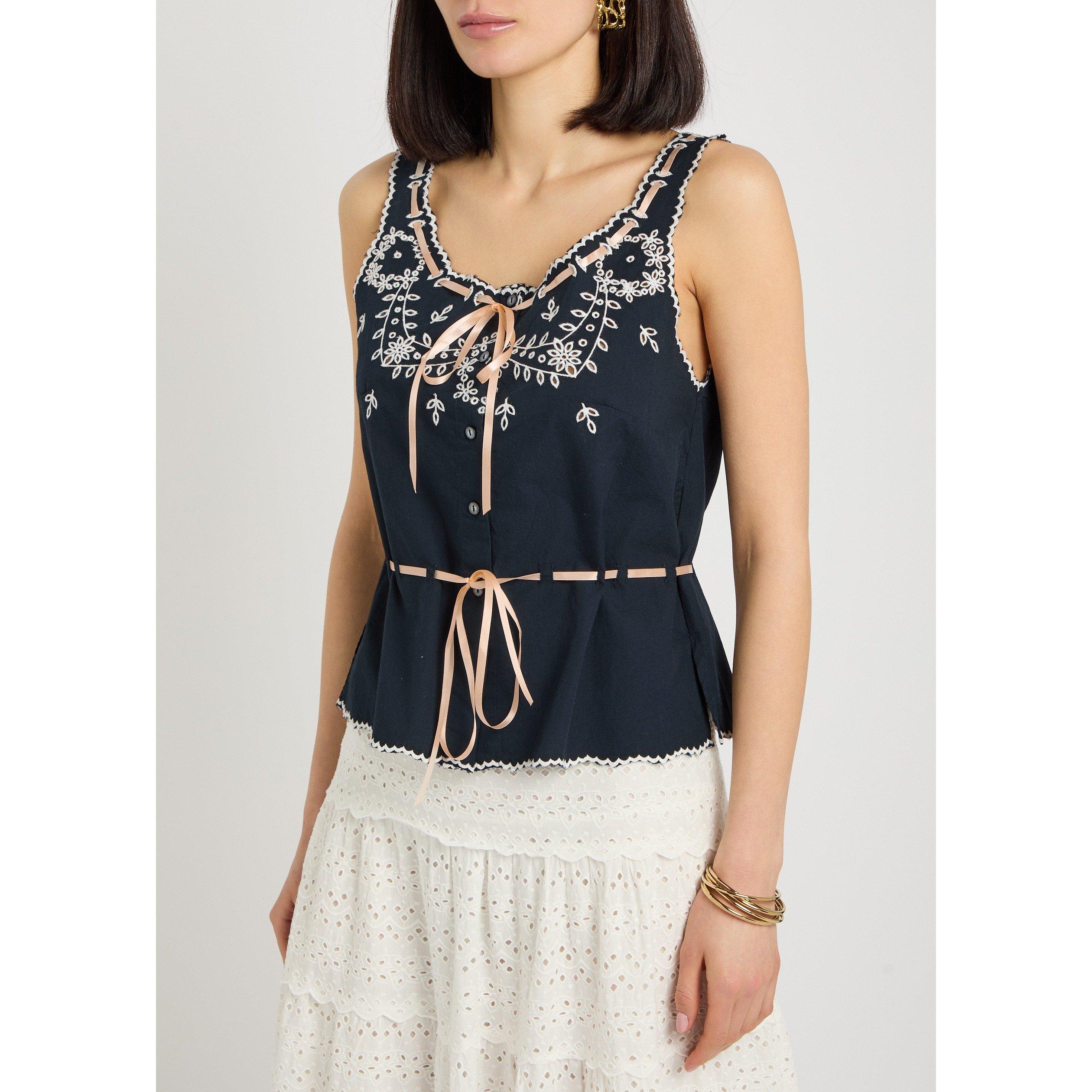 NAVY - RIXO - T Cassara Top - 2