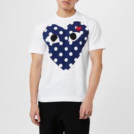Comme des Garcons PLAY Polka Dot Peeping Heart T-Shirt