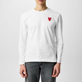 Comme des Garcons PLAY Embroidered Hearts Long Sleeve Shirt