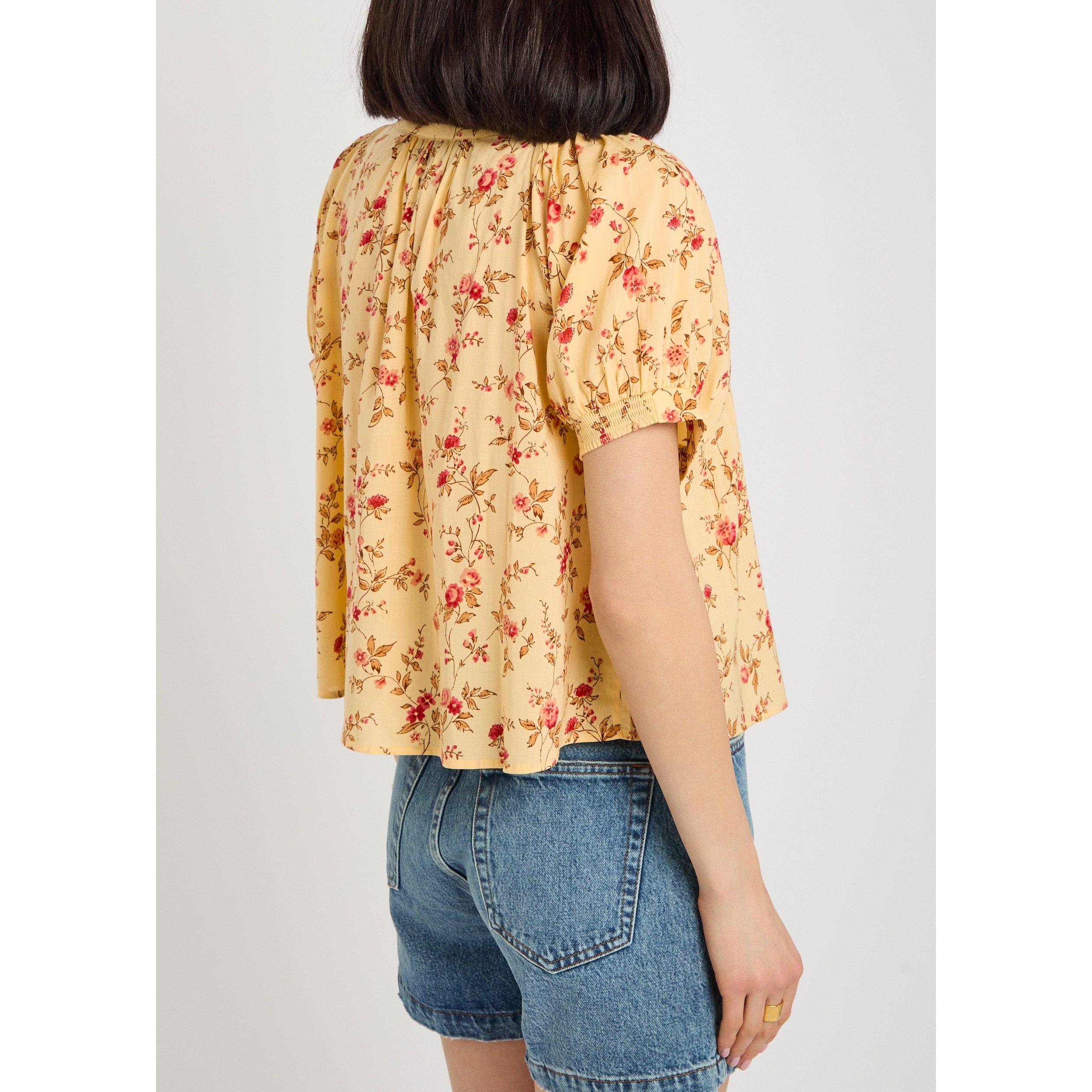YELLOW AND OTHE - Reformation - Women's Calia Floral Short-Sleeve Blouse - 3