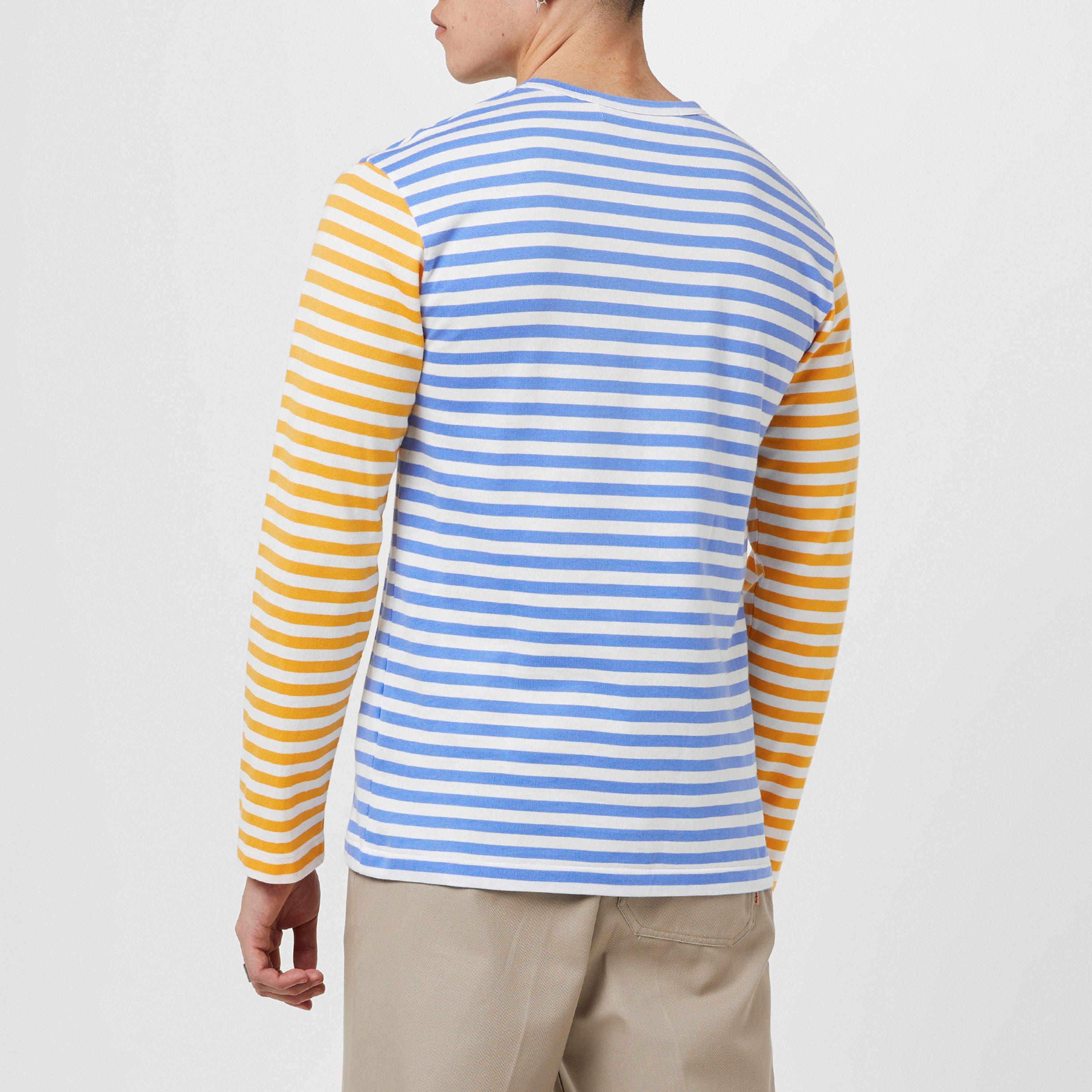 Yellow/Blue - Comme des Garcons PLAY - Bi-Colour Stripe T-Shirt - 2