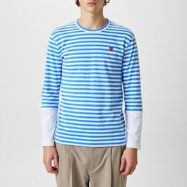 Comme des Garcons PLAY Striped Peeping Heart T-Shirt