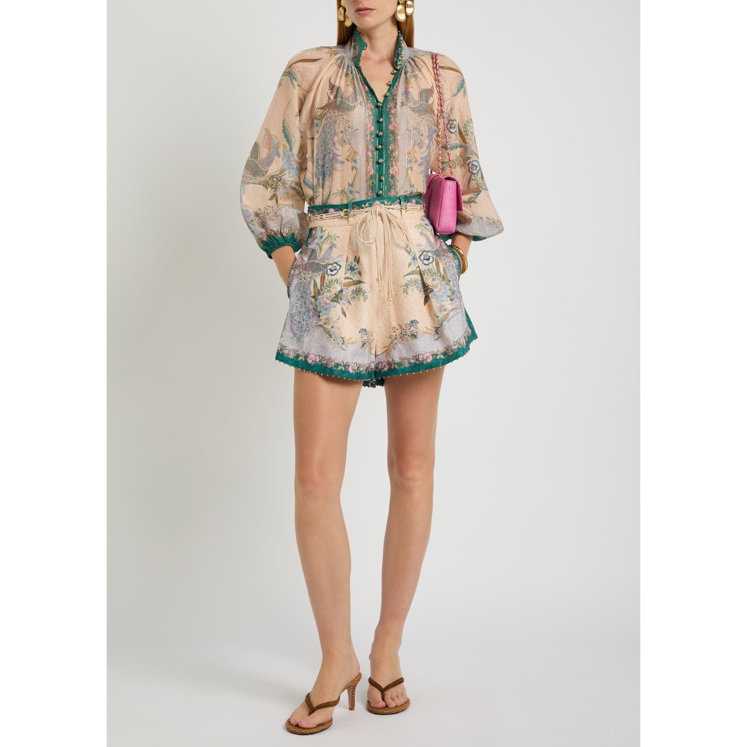 CREAM AND OTHER - Zimmermann - Women's Indra Tuck Linen Tailored Shorts - 5