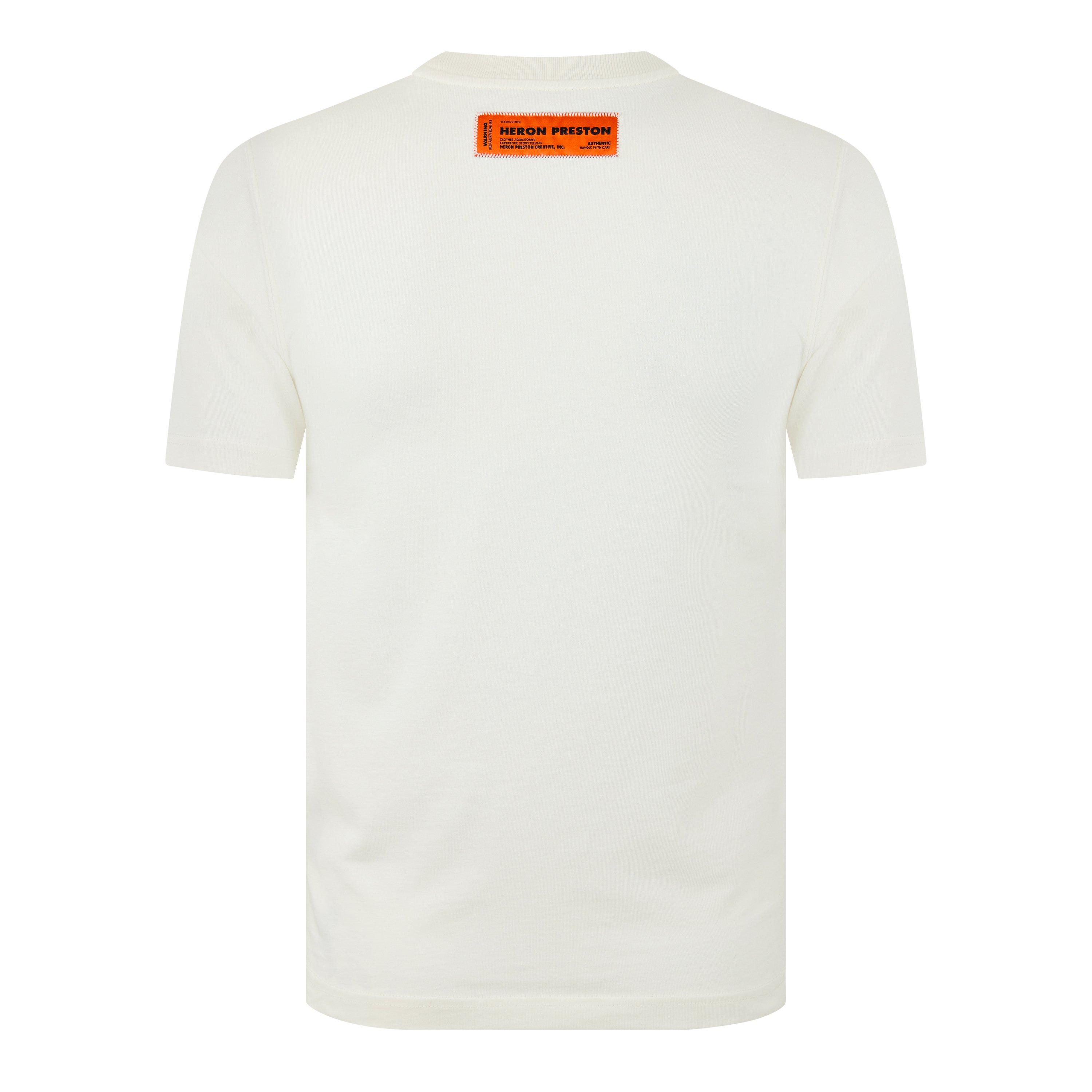 White - Heron Preston - Men's Regular Fit Collar Logo T-Shirt - 6