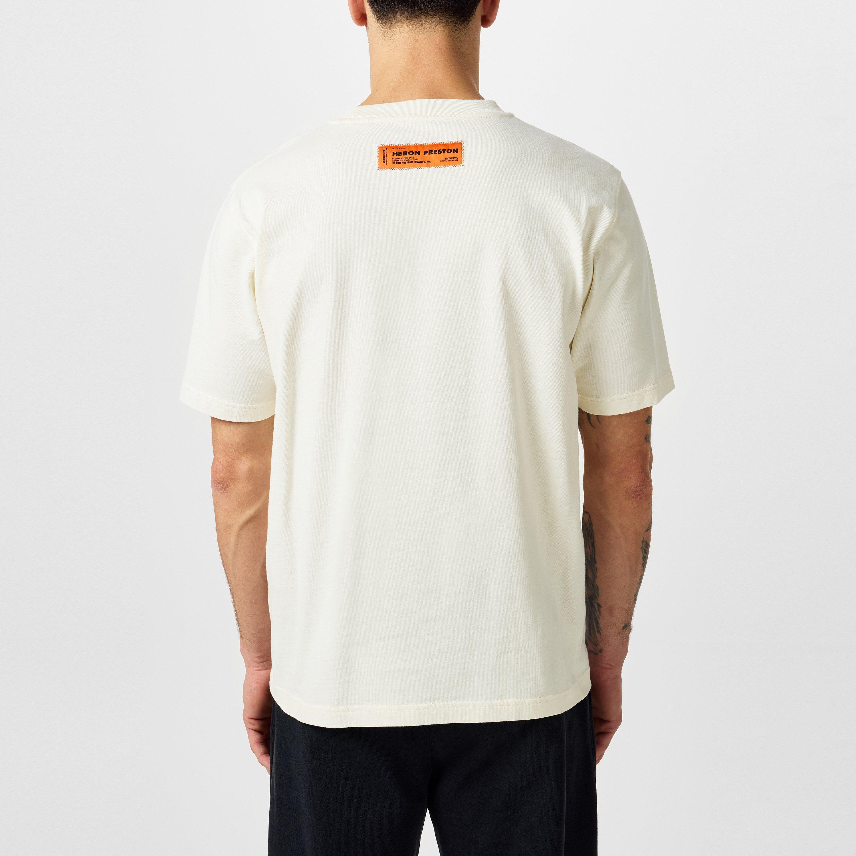 White - Heron Preston - Men's Regular Fit Collar Logo T-Shirt - 3