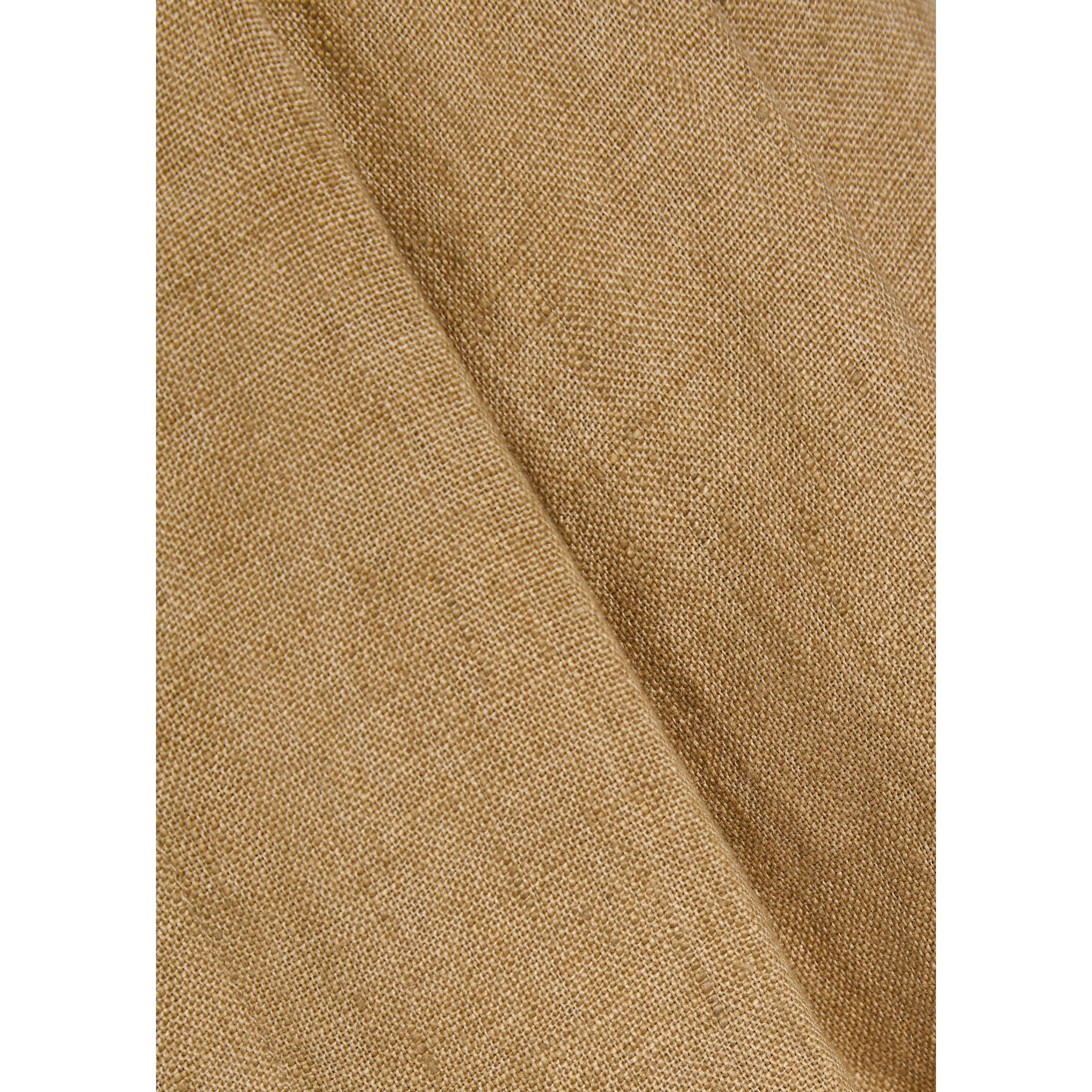 BROWN - Polo Ralph Lauren - Women's Linen High-Waisted Tailored Shorts - 4