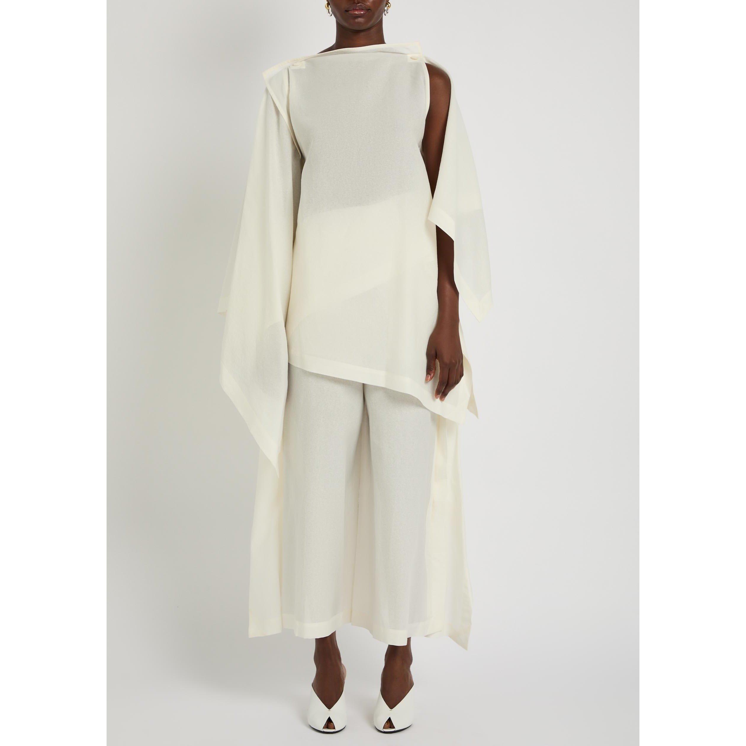 WHITE - Issey Miyake - Women's All Squares Paper Blend Blouse - 2