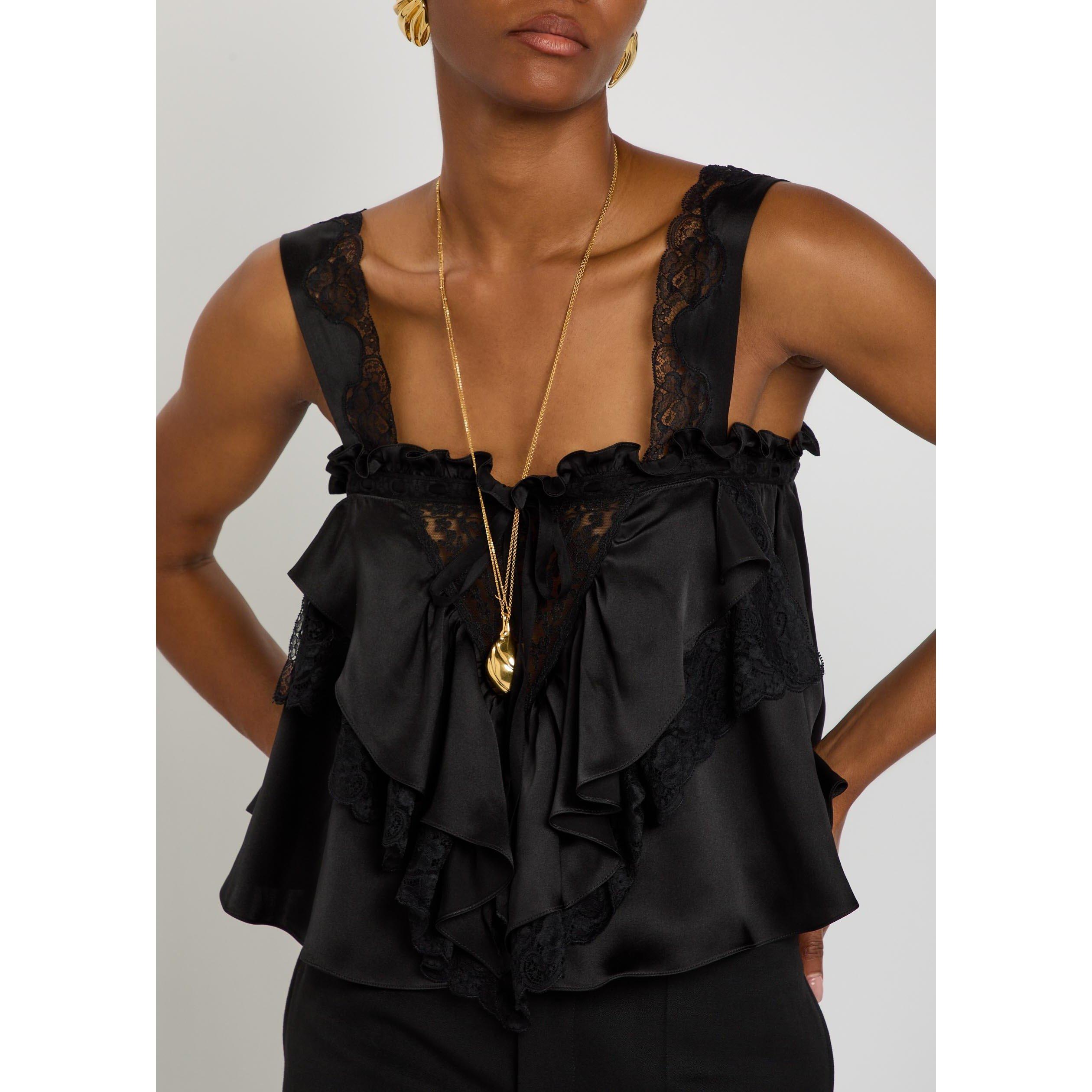 BLACK - Chloe - Women's Silk Sleeveless Blouse - 4