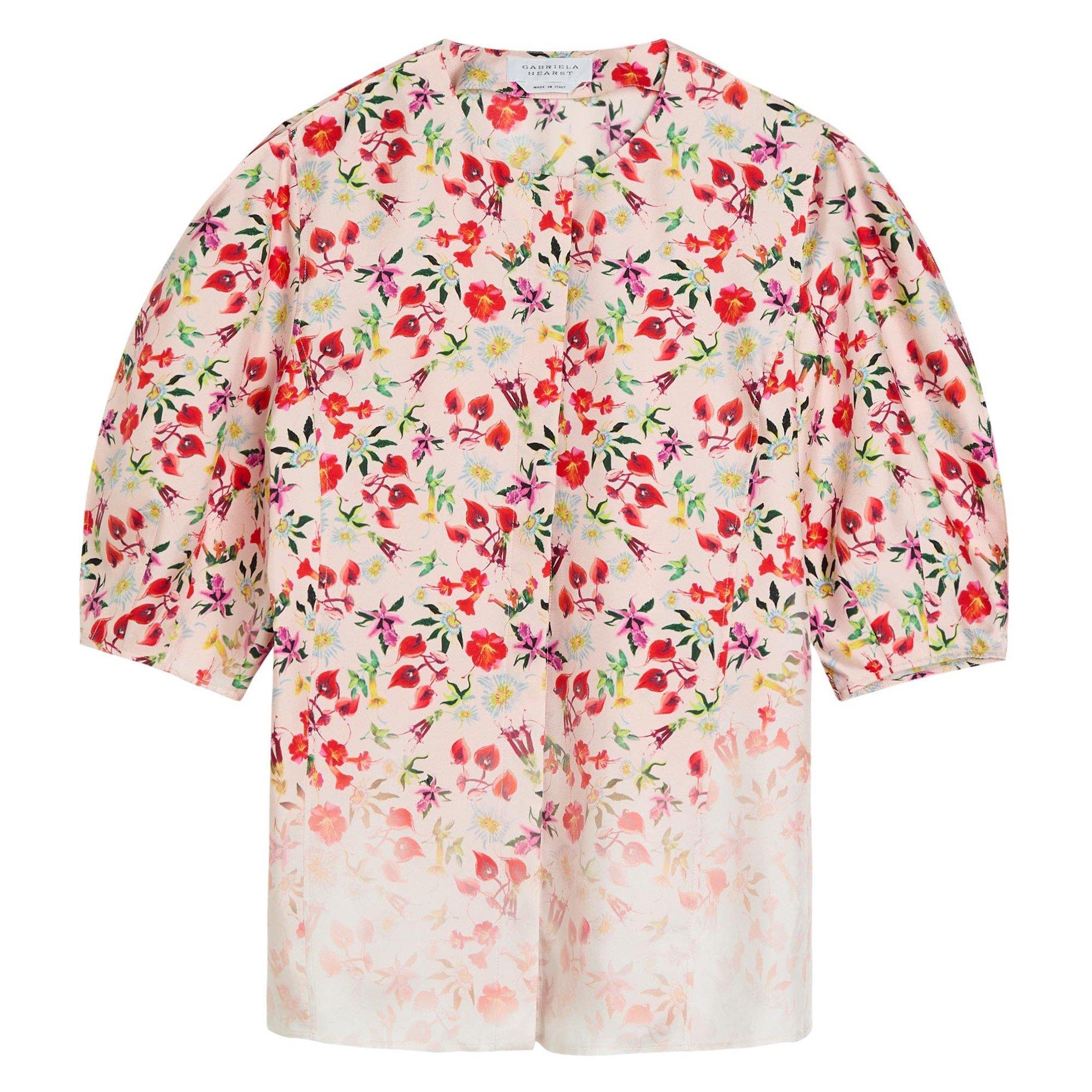 MULTICOLOURED - Gabriela Hearst - Women's Edify Floral Short-Sleeve Silk Blouse - 1