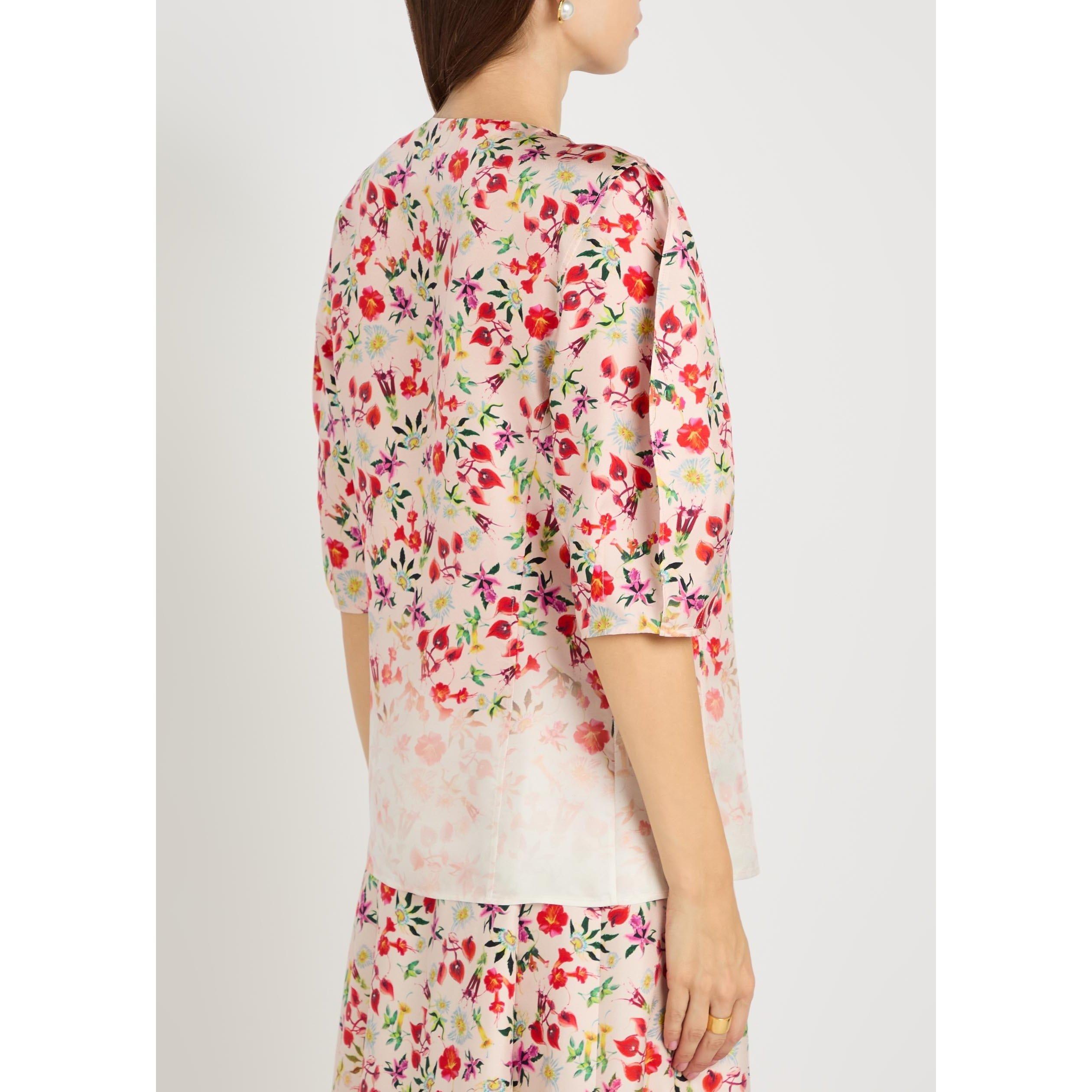 MULTICOLOURED - Gabriela Hearst - Women's Edify Floral Short-Sleeve Silk Blouse - 3