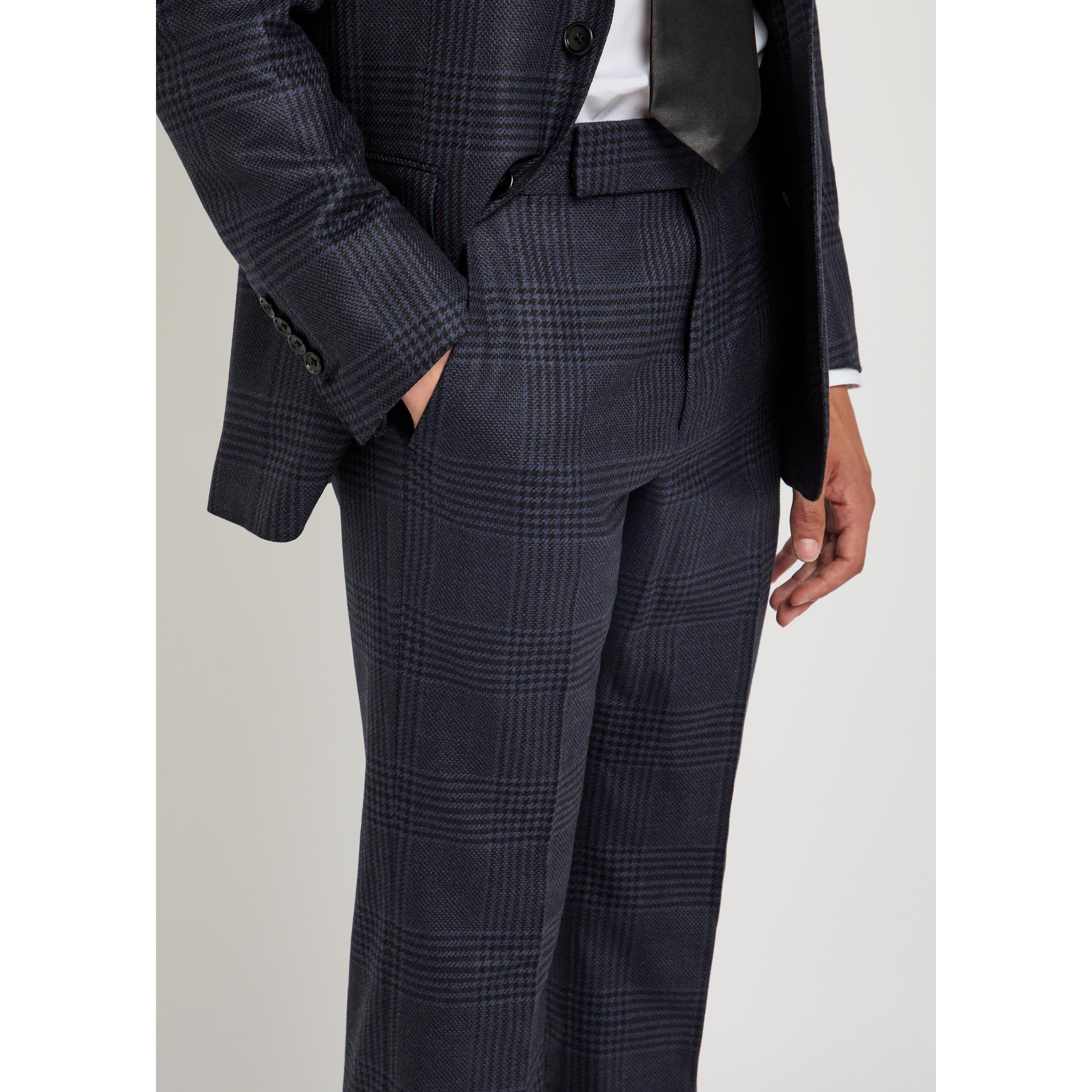 NAVY AND OTHER - Tom Ford - TF grand check flat front stra - 4