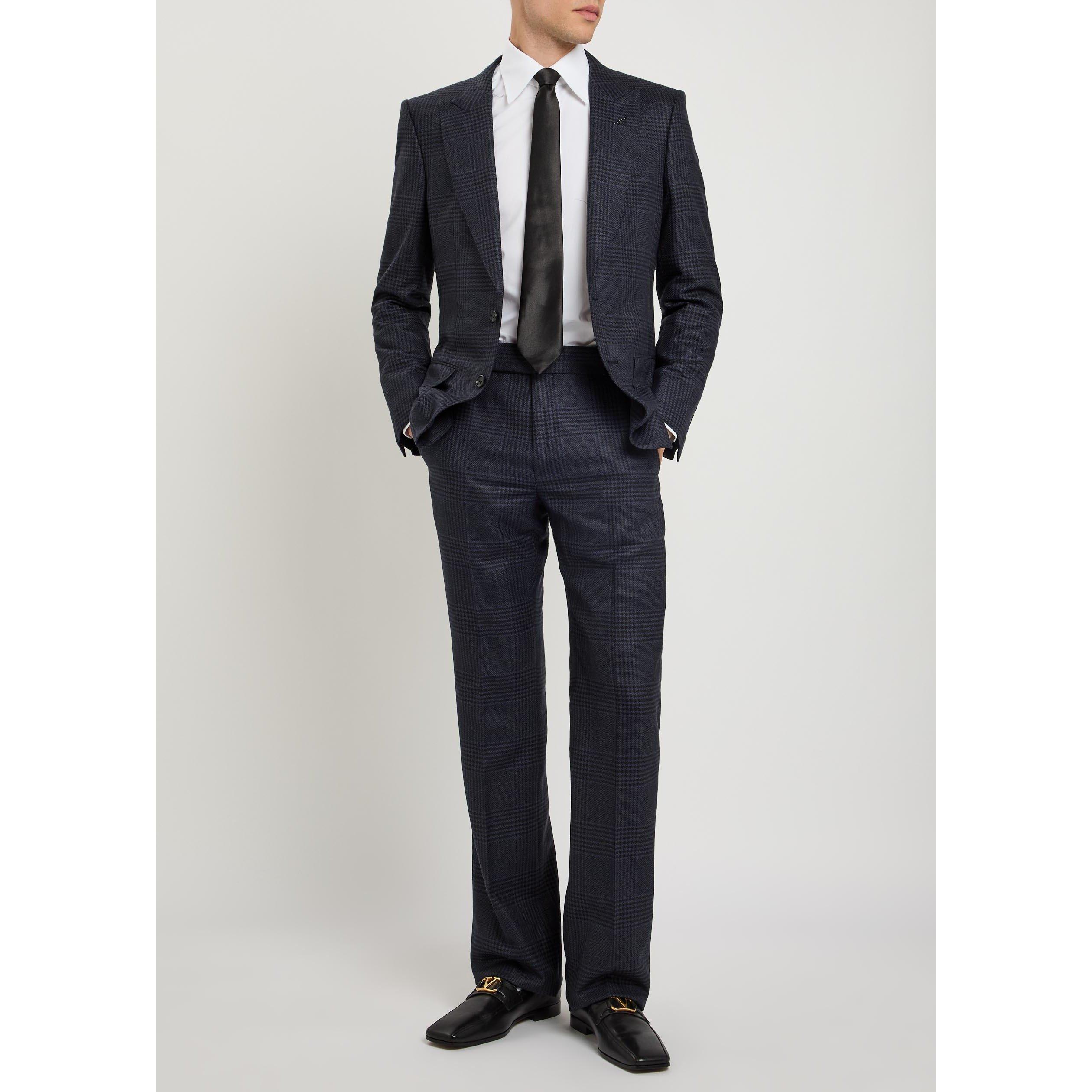 NAVY AND OTHER - Tom Ford - TF grand check flat front stra - 5
