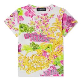 Versace Floral T Shirt Junior Girls