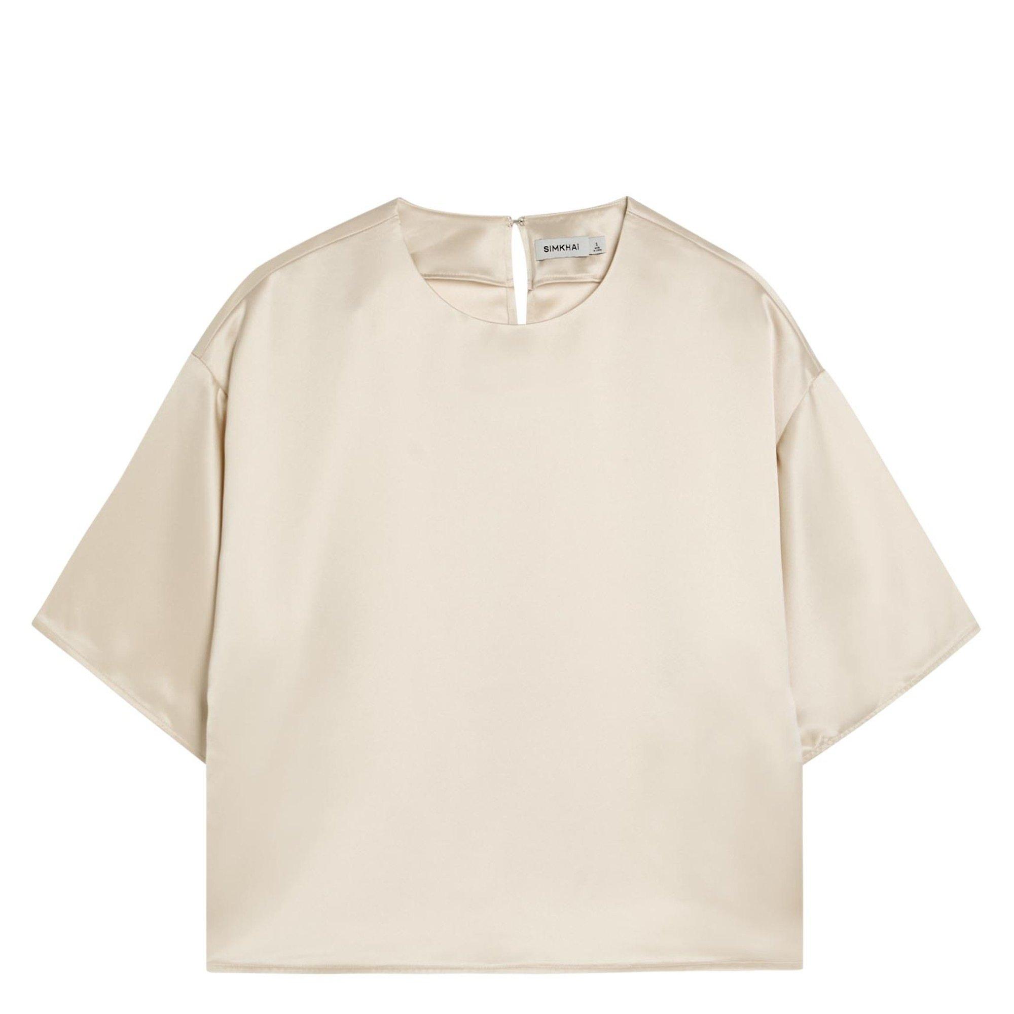 GREY - Jonathan Simkhai - Women's Alina Oversized-Fit Satin Blouse - 1
